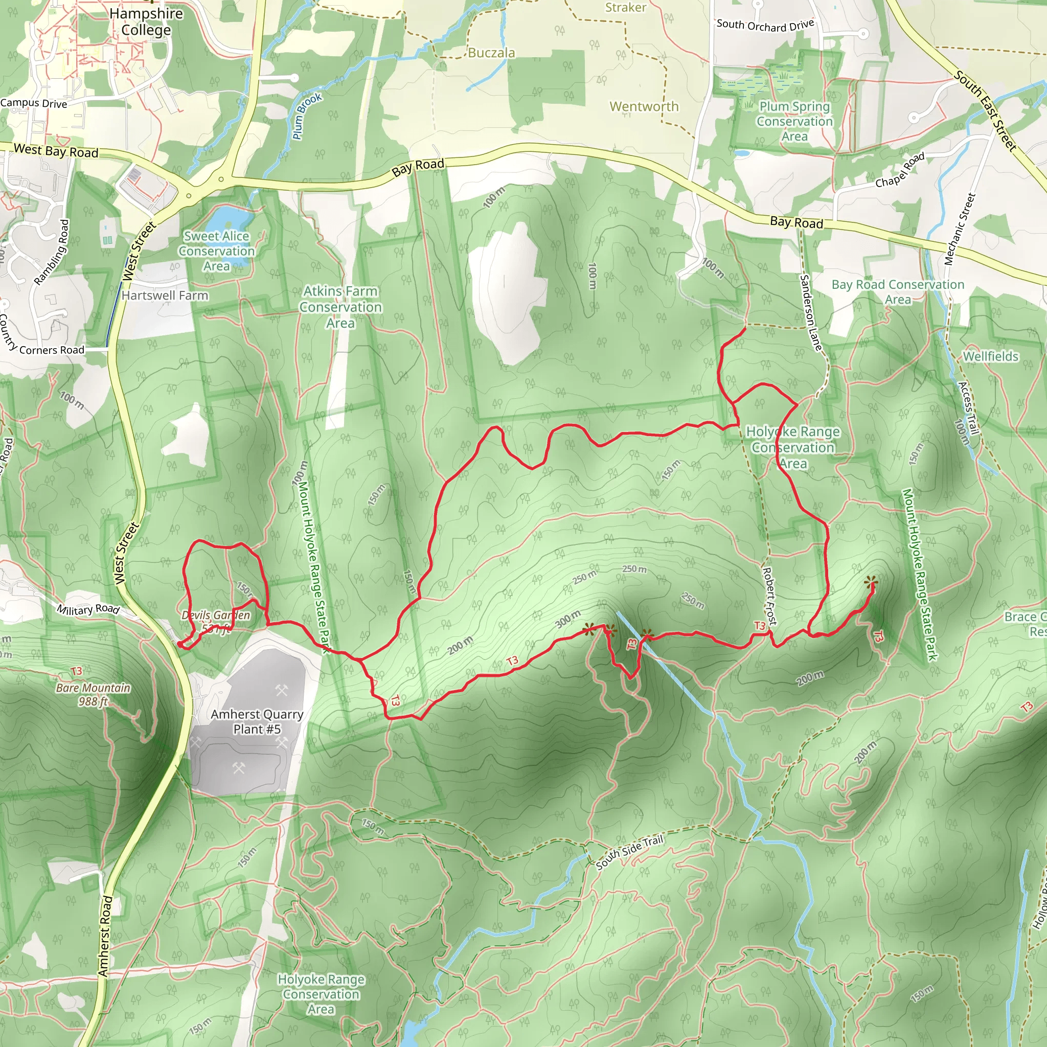 Devils Garden and Mount Norwottock Loop via North Side mobile static map