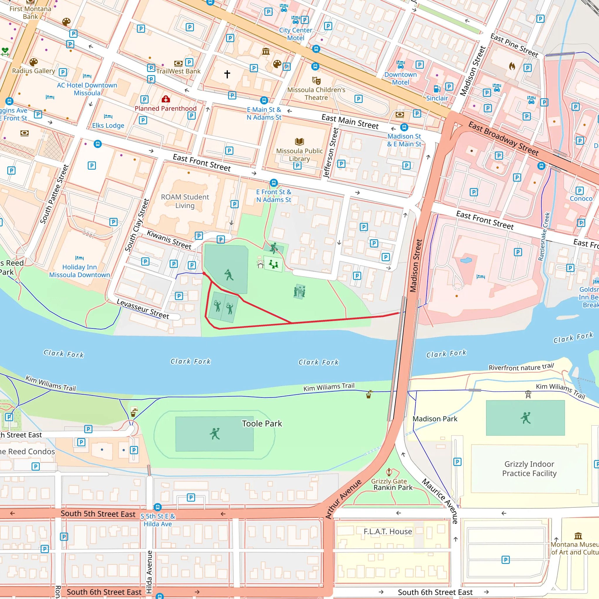 Kiwanis Park Loop mobile static map