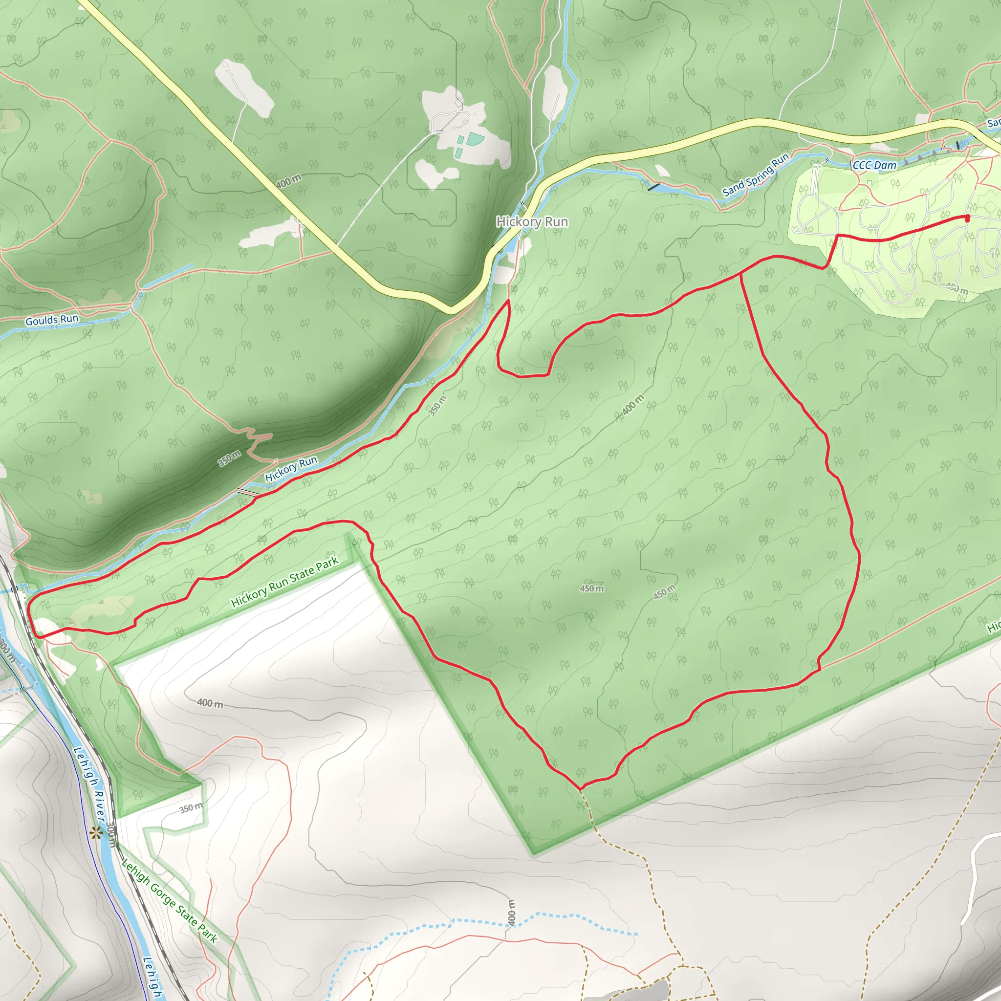 Sand Spring Trail and Pine Hill Trail Loop mobile static map