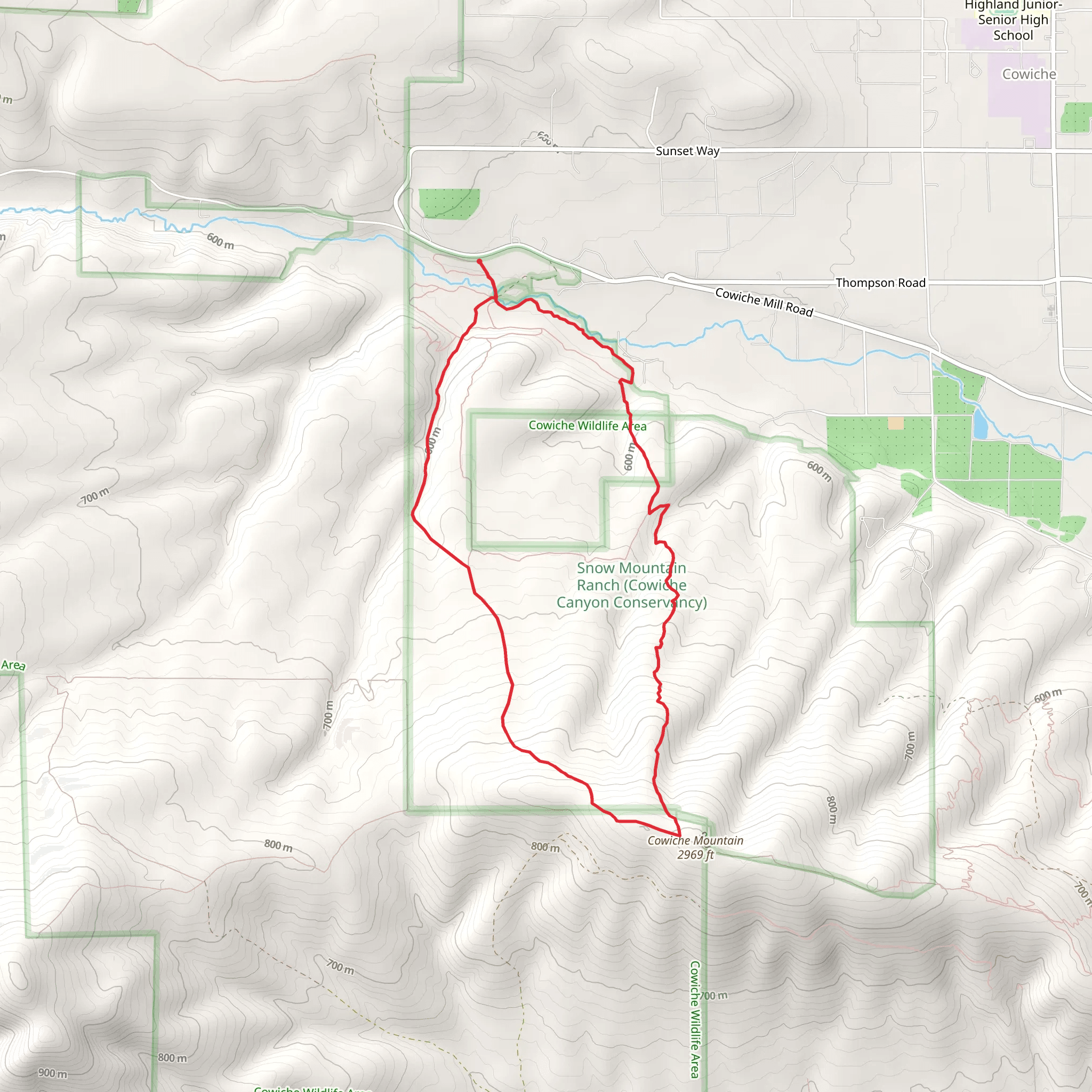 Cowiche Mountain West Loop mobile static map