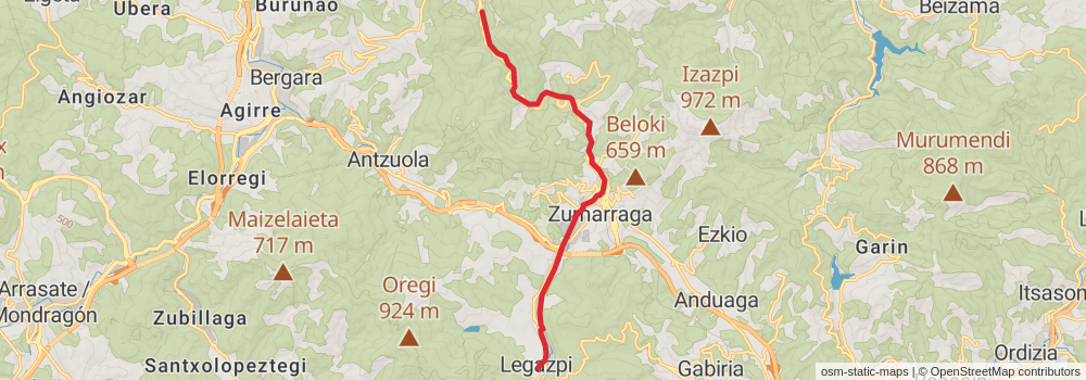GR 120 Sendero de los Tres Templos stage 2 Map
