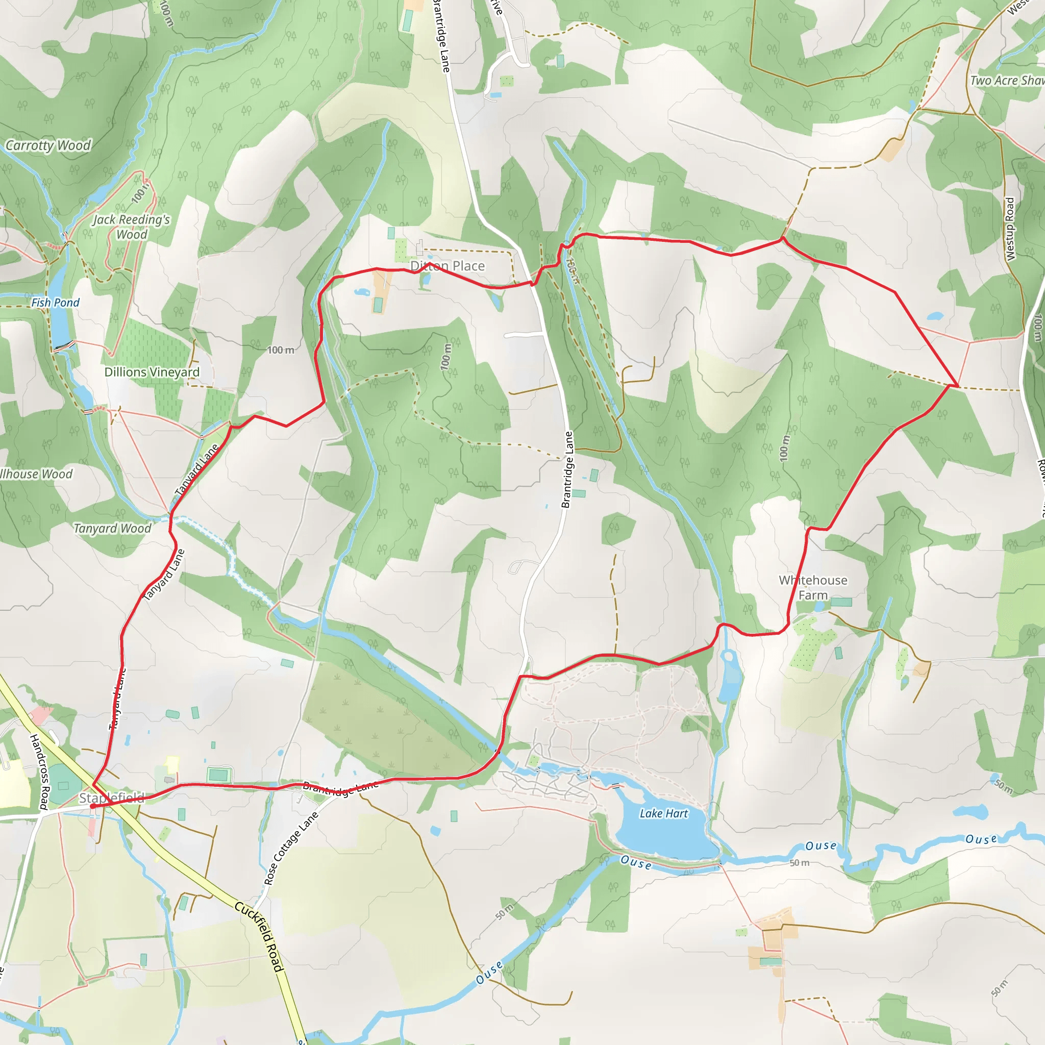 Staplefield Loop mobile static map