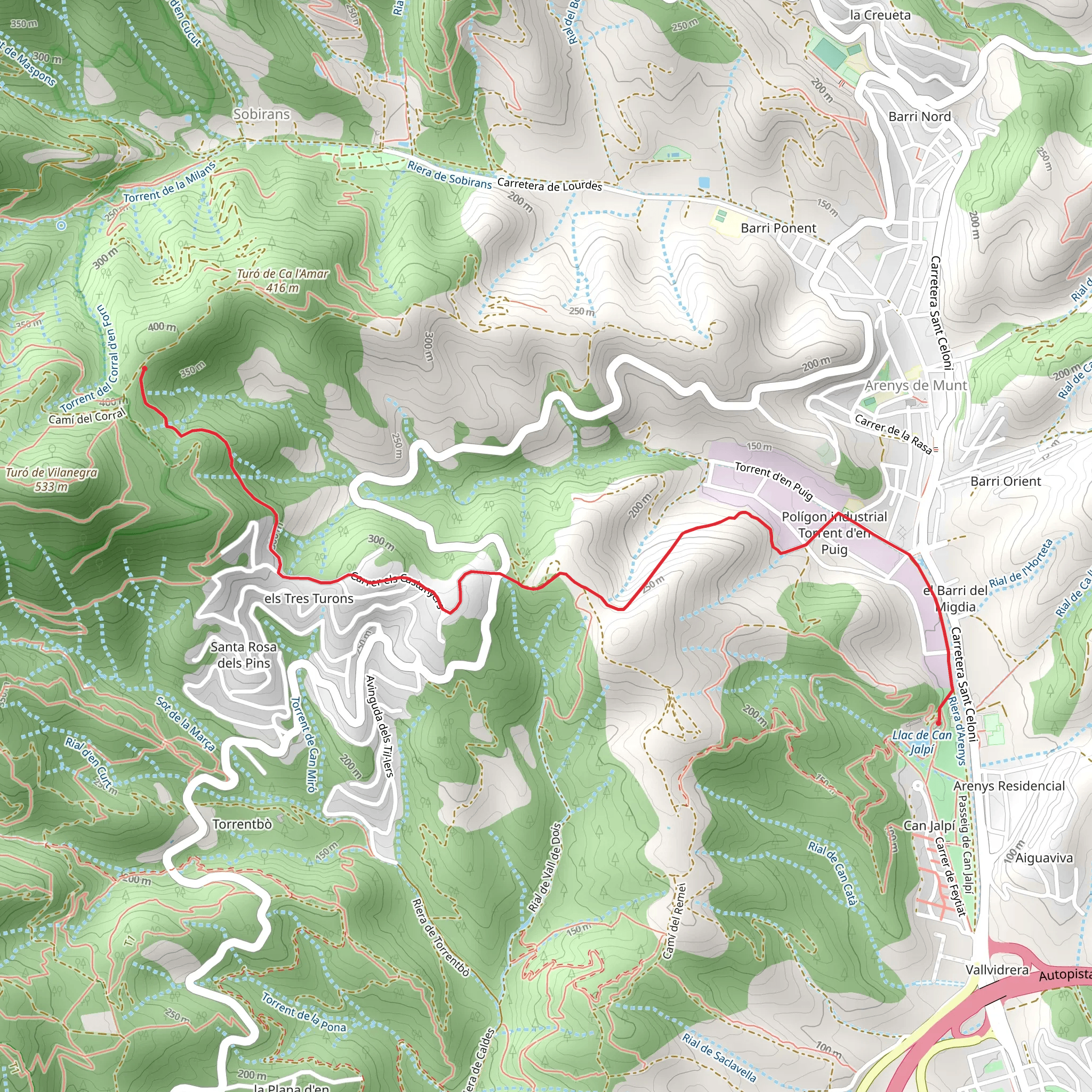 Camino from Torrent d'en Puig to El Corral SL C 76 mobile static map