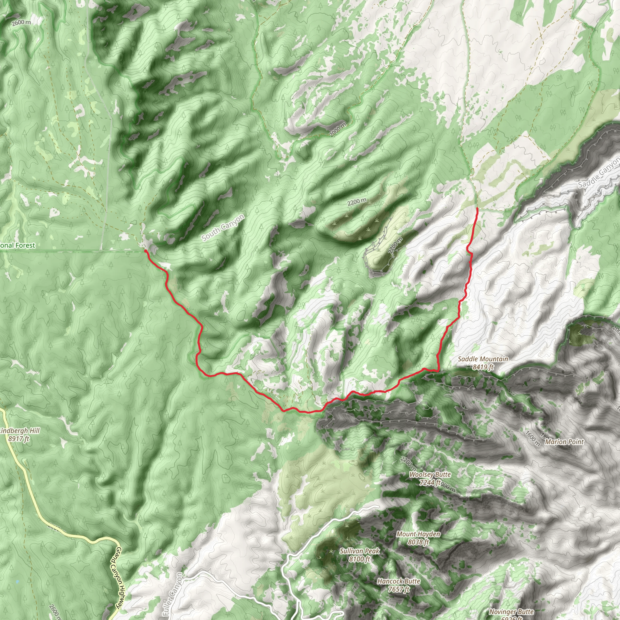 Hayduke and Nankoweap Trail mobile static map