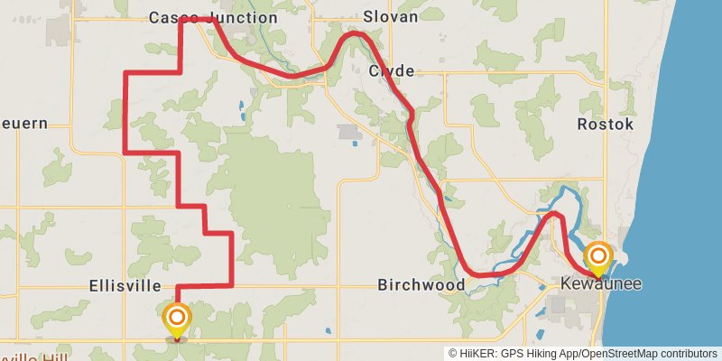 Ice Age National Scenic Trail stage 83 Map