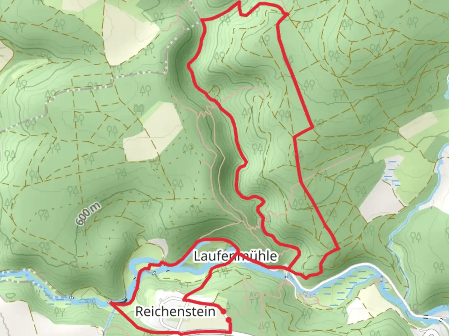 An image depicting the trail Schwarzwald Schwaebische Alb Allgaeu Weg and Wolfstal and its surrounding area.