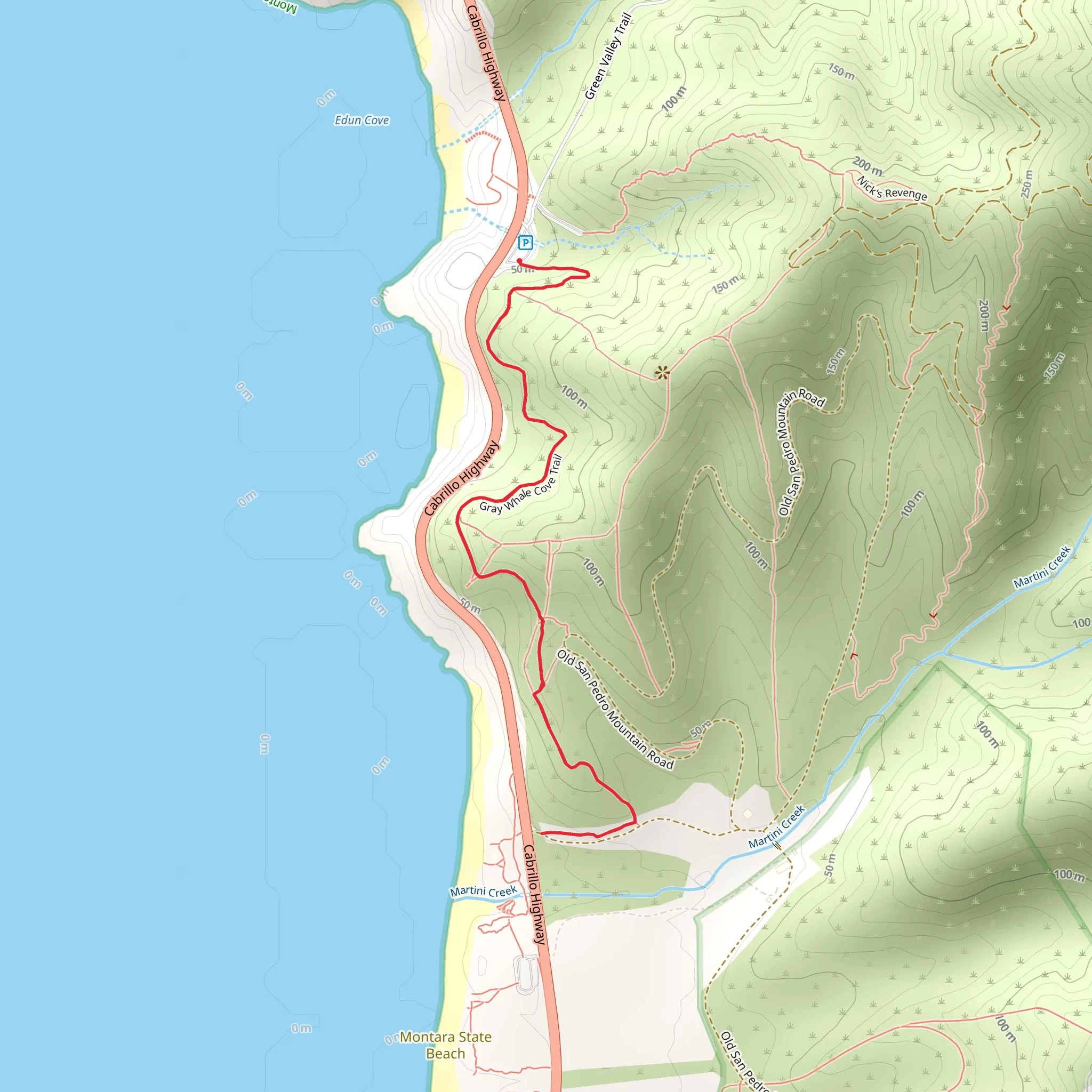 Gray Whale Cove Trail mobile static map