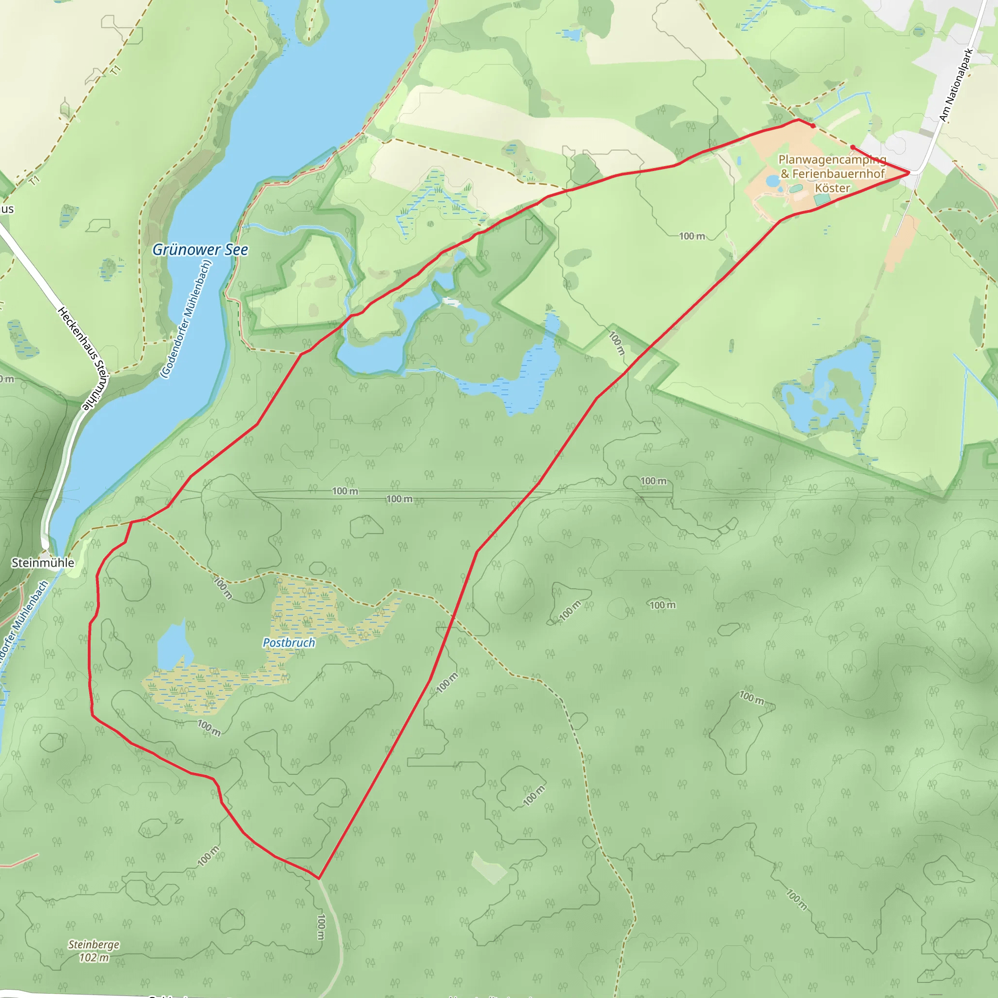 Gelber Falke Gruenow mobile static map