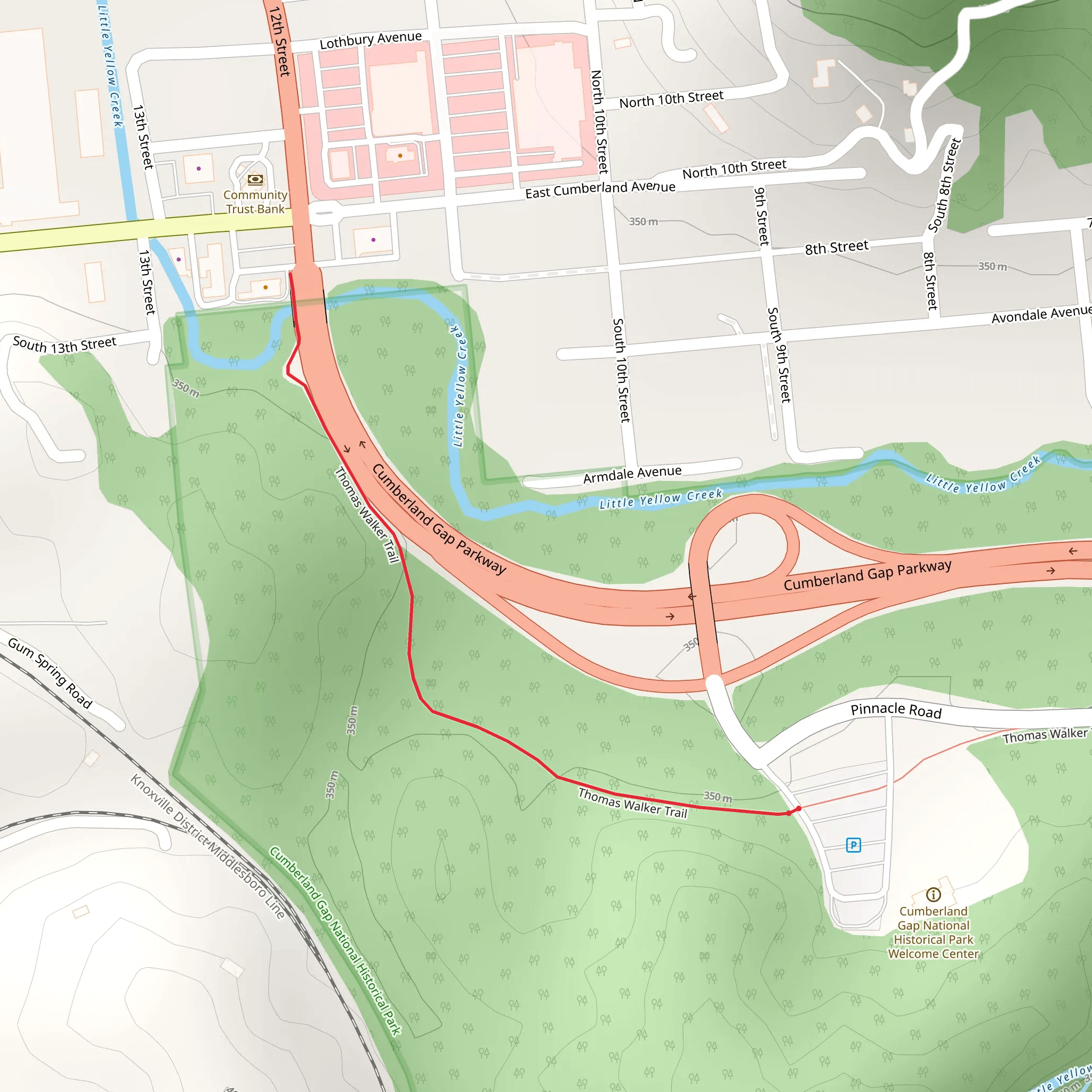 Thomas Walker Trail mobile static map