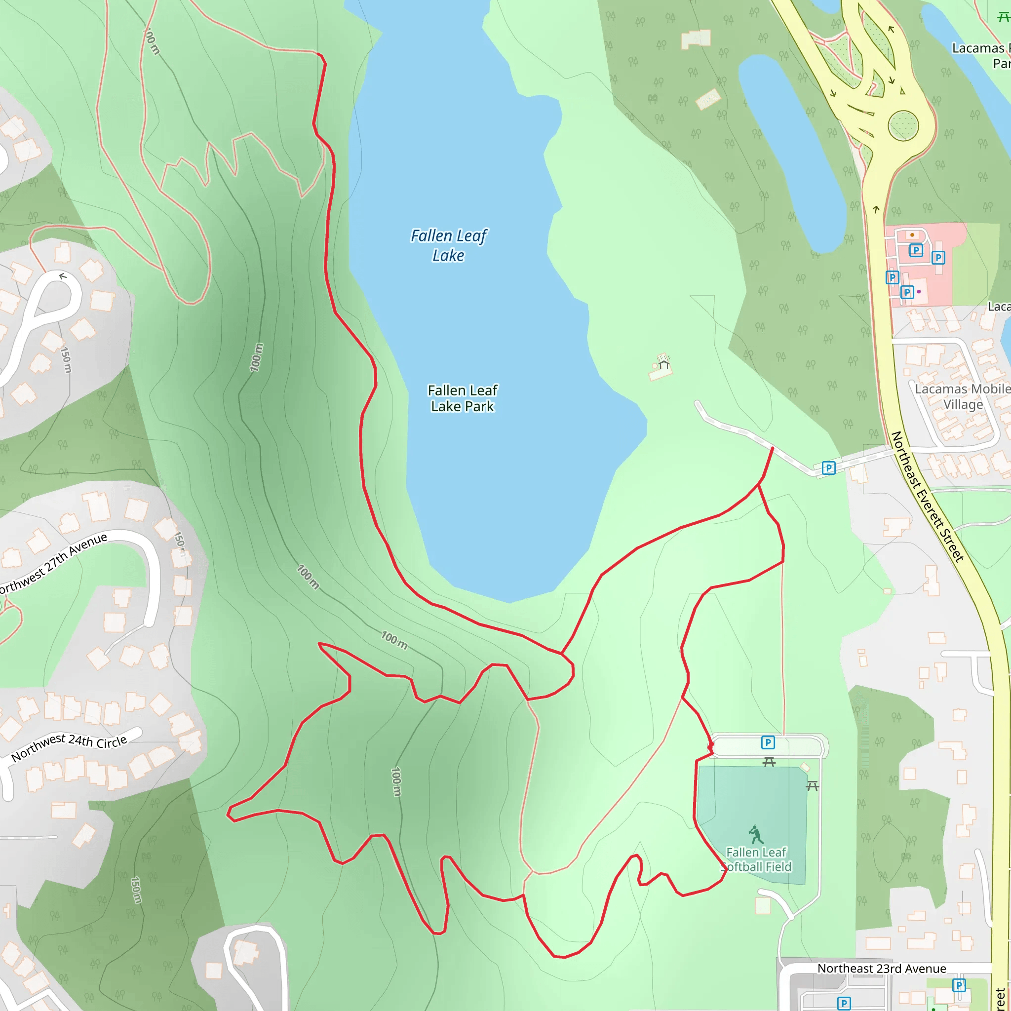 Fallen Leaf Lake Park Loop mobile static map