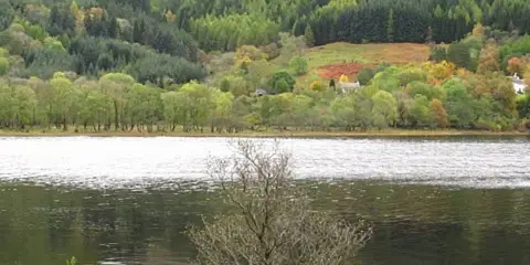 An image depicting the trail Beinn Each Loop from Loch Lubnaig and its surrounding area.