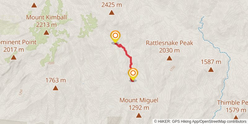 Window Peak and Esperero Trail stage 2 Map