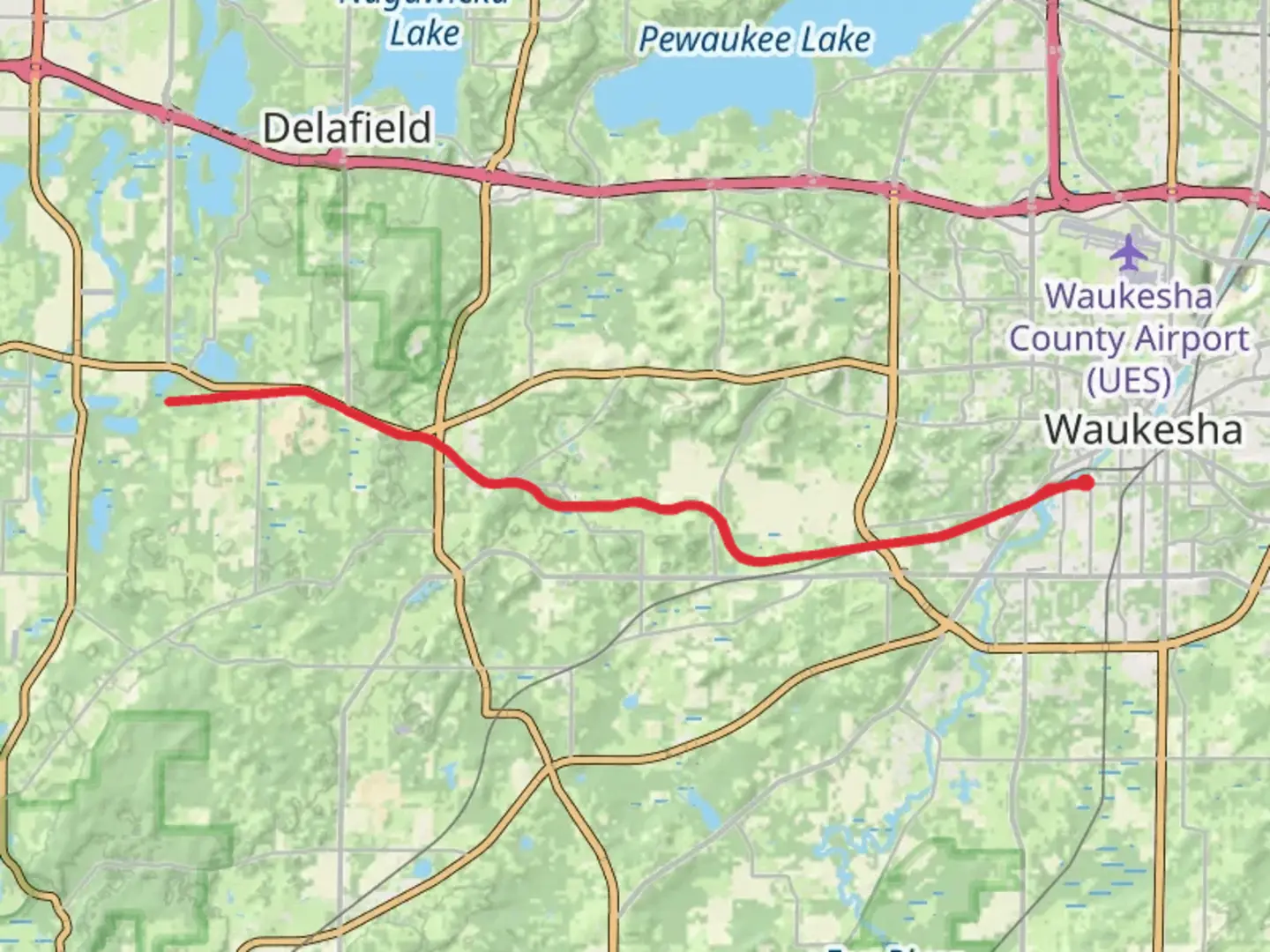 An image depicting the trail Glacial Drumlin State Trail and its surrounding area.