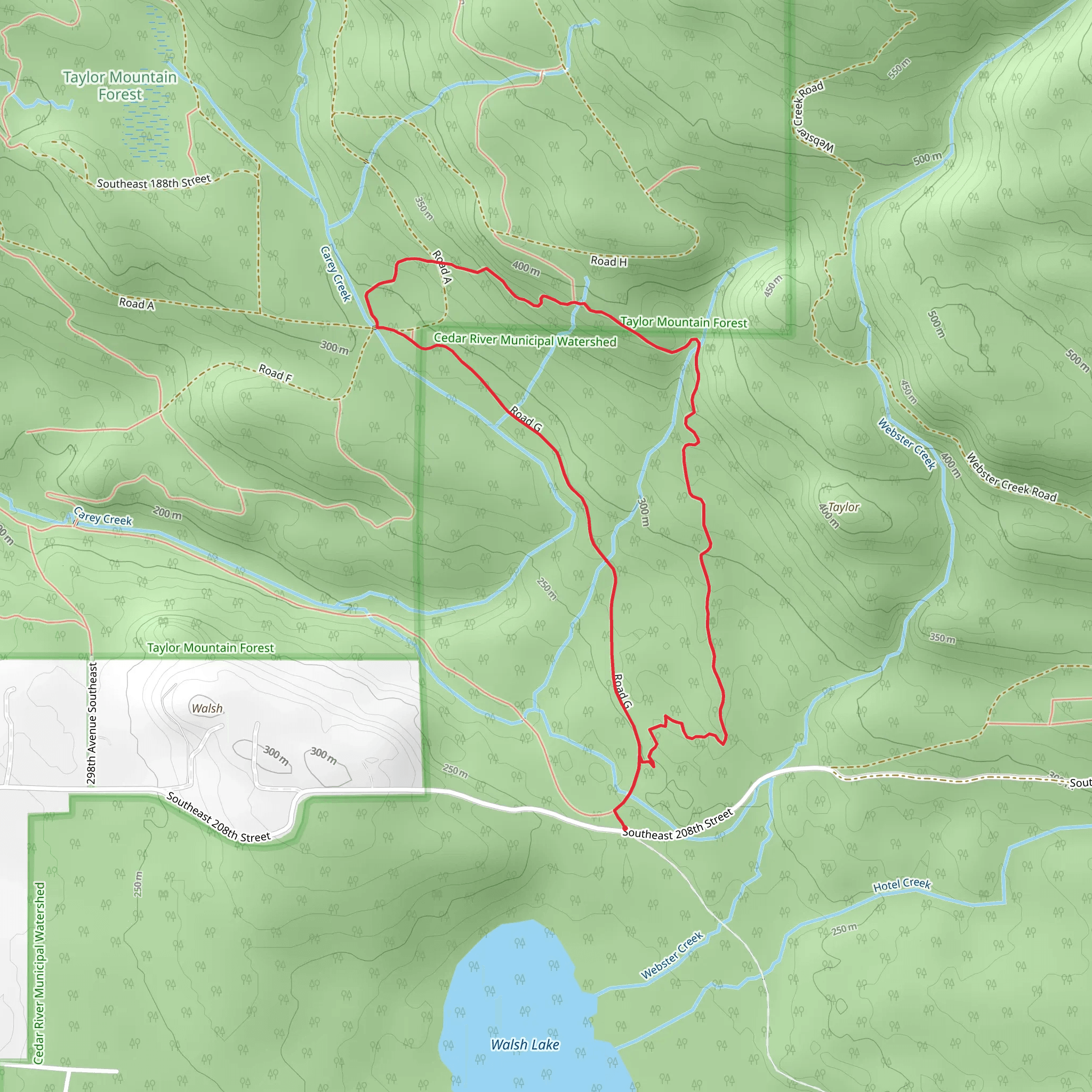 Elk Ridge Trail and Sherwood Trail mobile static map