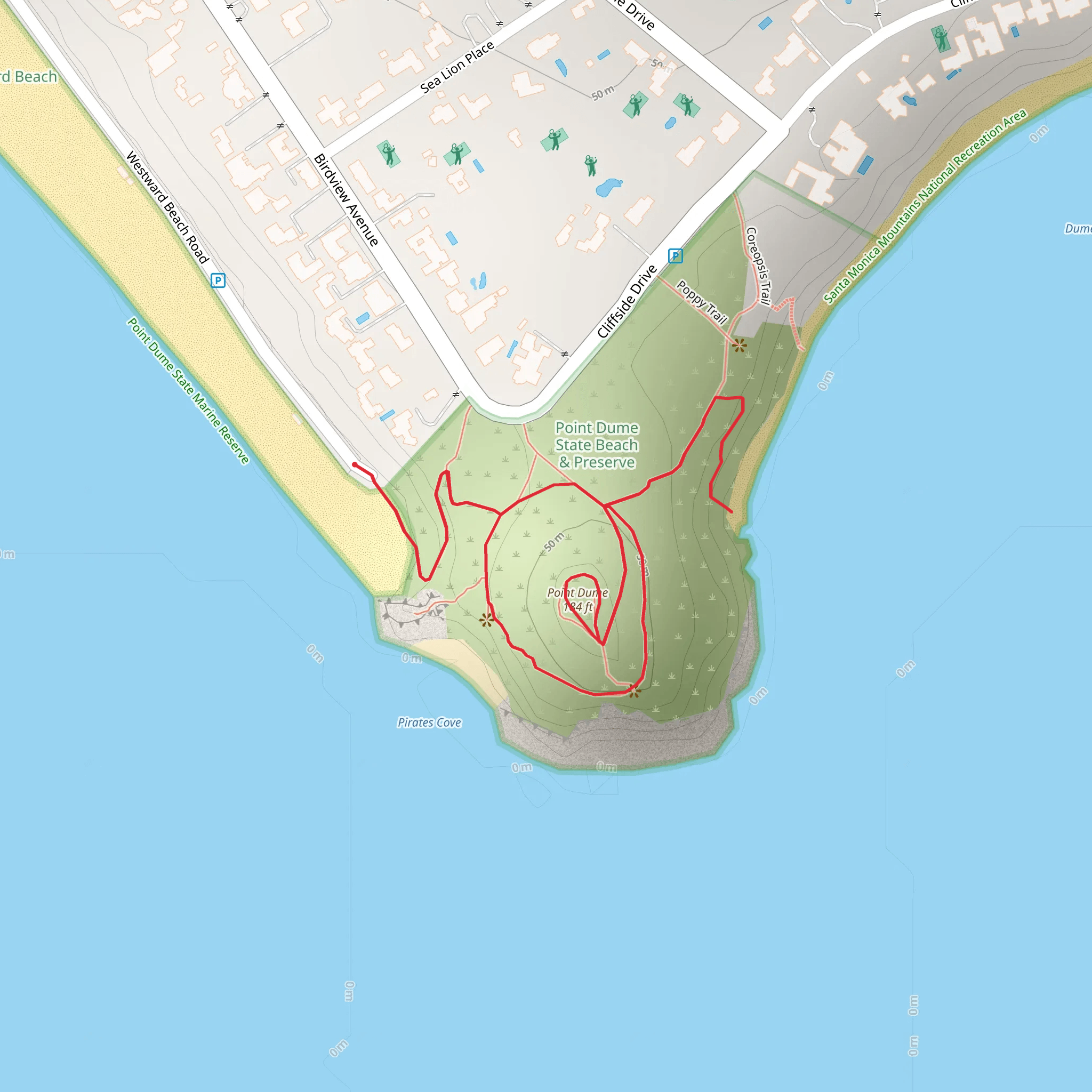 Point Dume Loop mobile static map