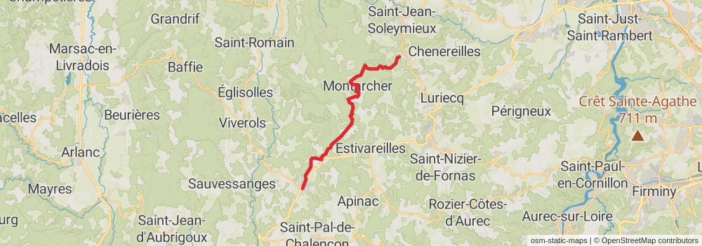 Camino Strasbourg-Saint Jean Pied de Port via Le Puy stage 42 Map