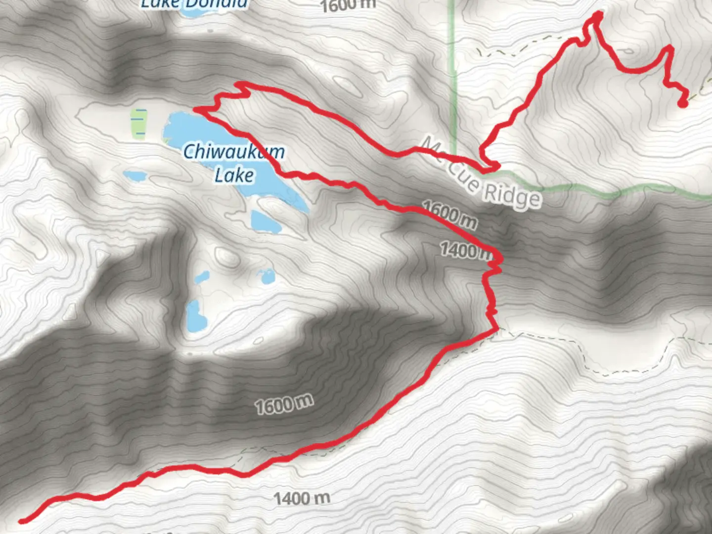An image depicting the trail McCue Ridge Trail and Glacier Creek Trail and its surrounding area.