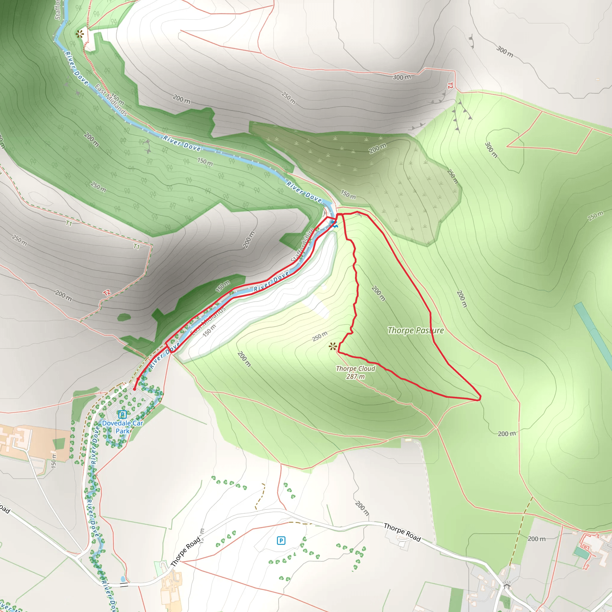Thorpe Cloud and The Dove Valley mobile static map