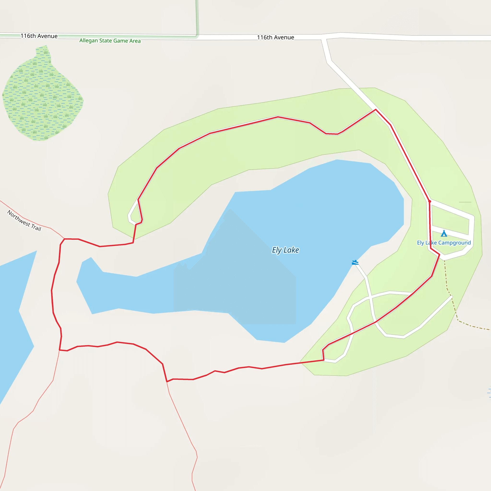 Ely Lake Loop mobile static map