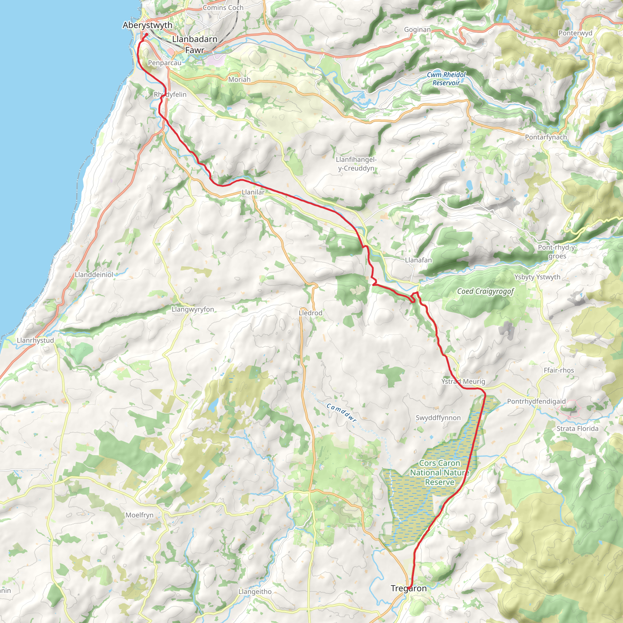 Ystwyth Trail mobile static map