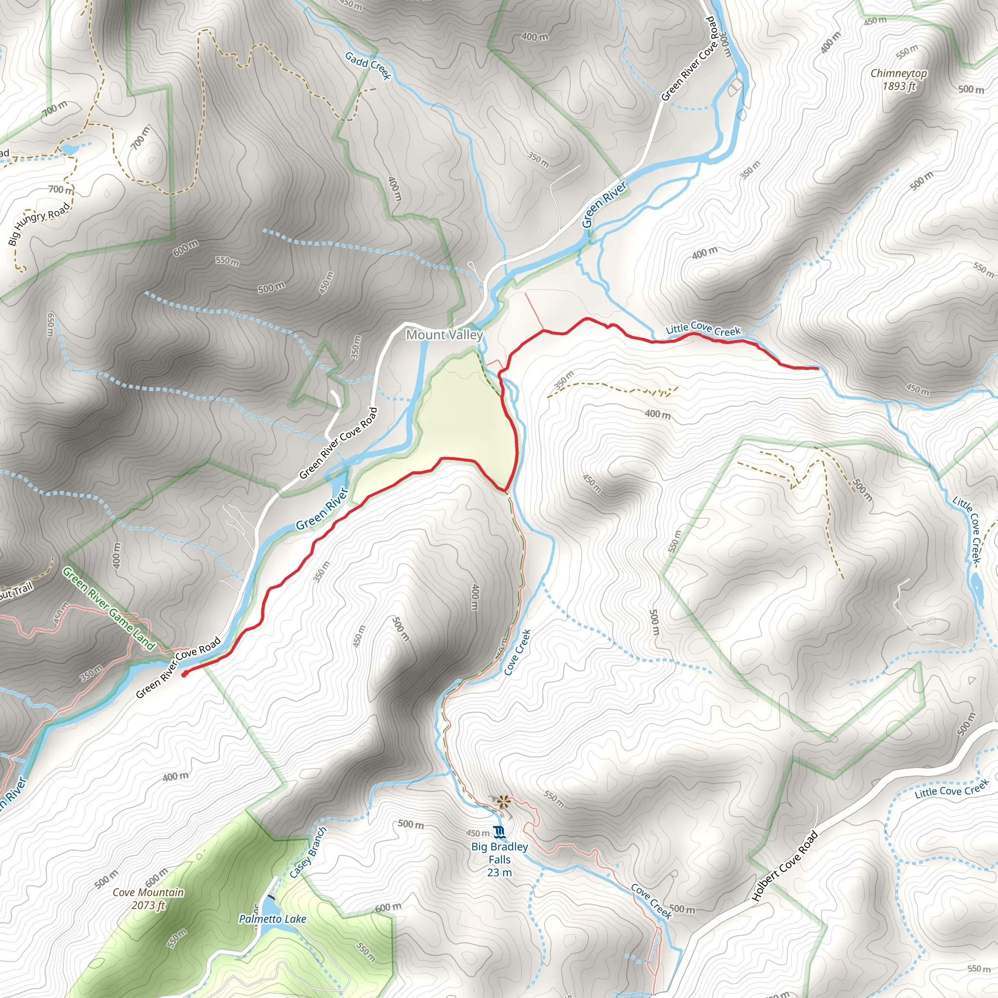 Little Cove Creek from Wilderness Cove Campground mobile static map