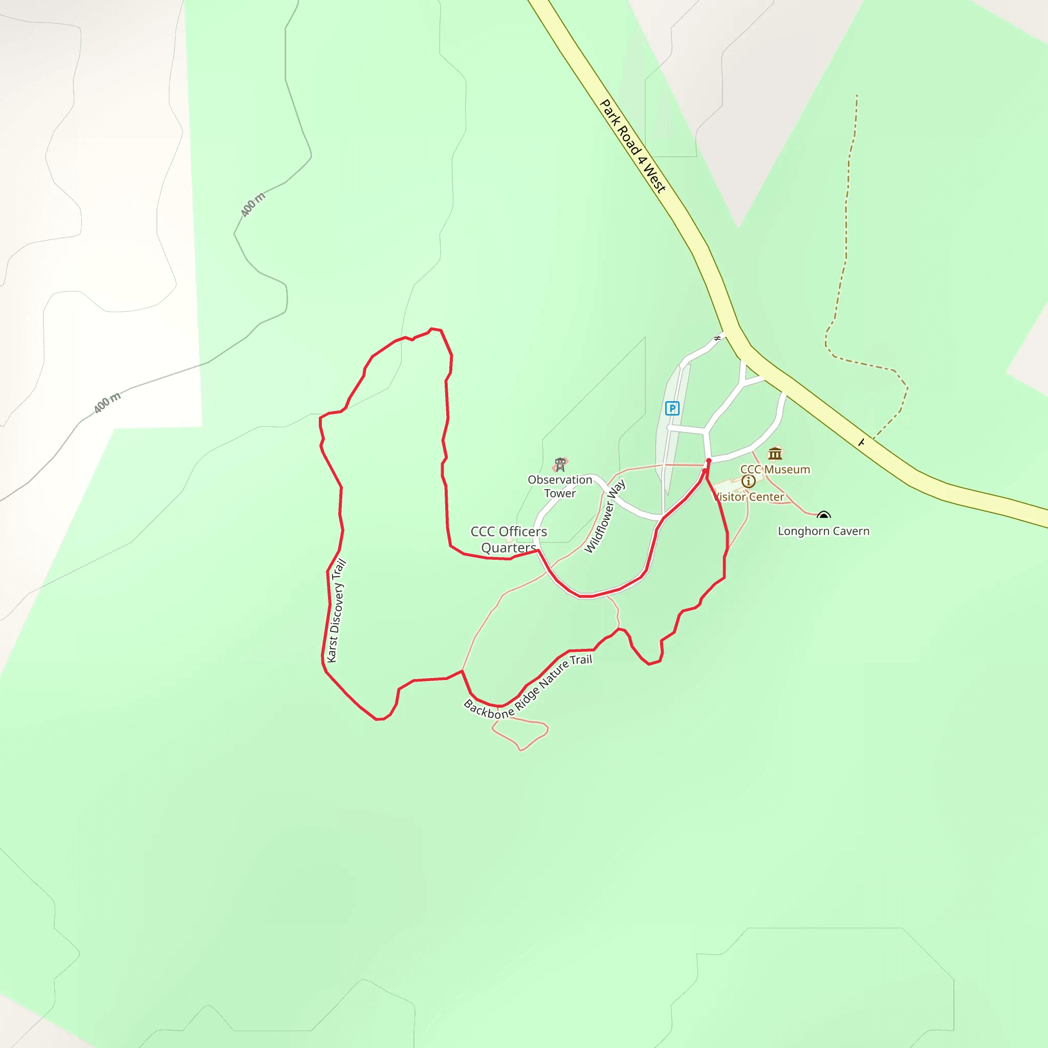 Karst Discovery Loop Trail mobile static map