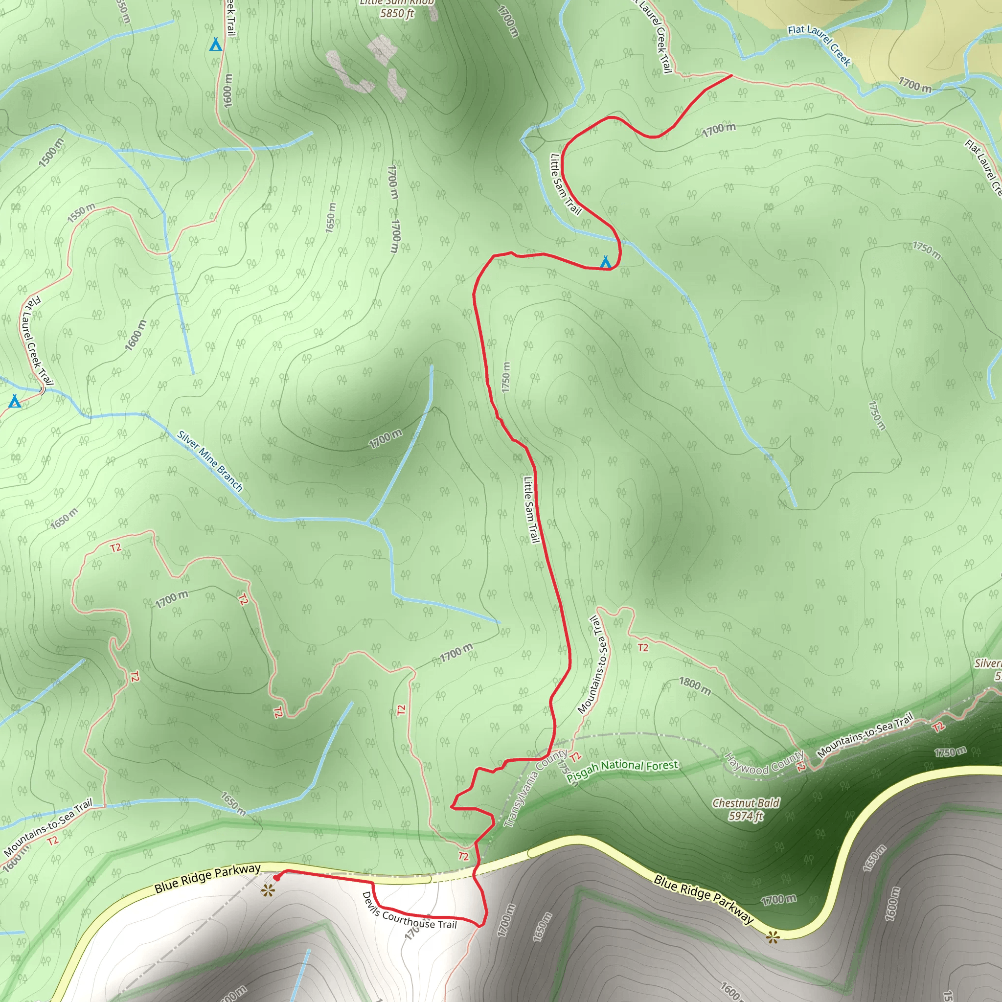Little Sam Trail mobile static map