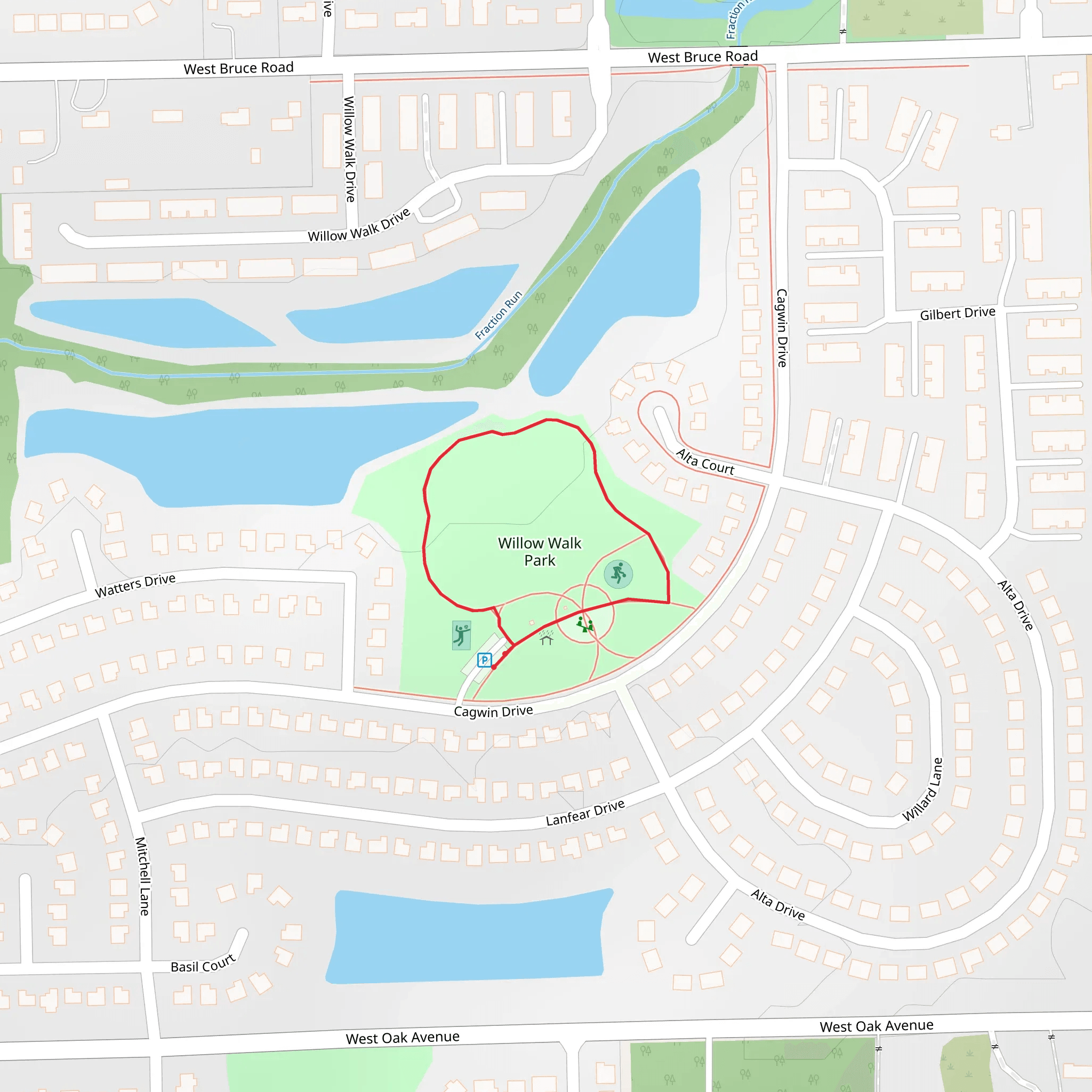 Willow Walk Park Loop mobile static map