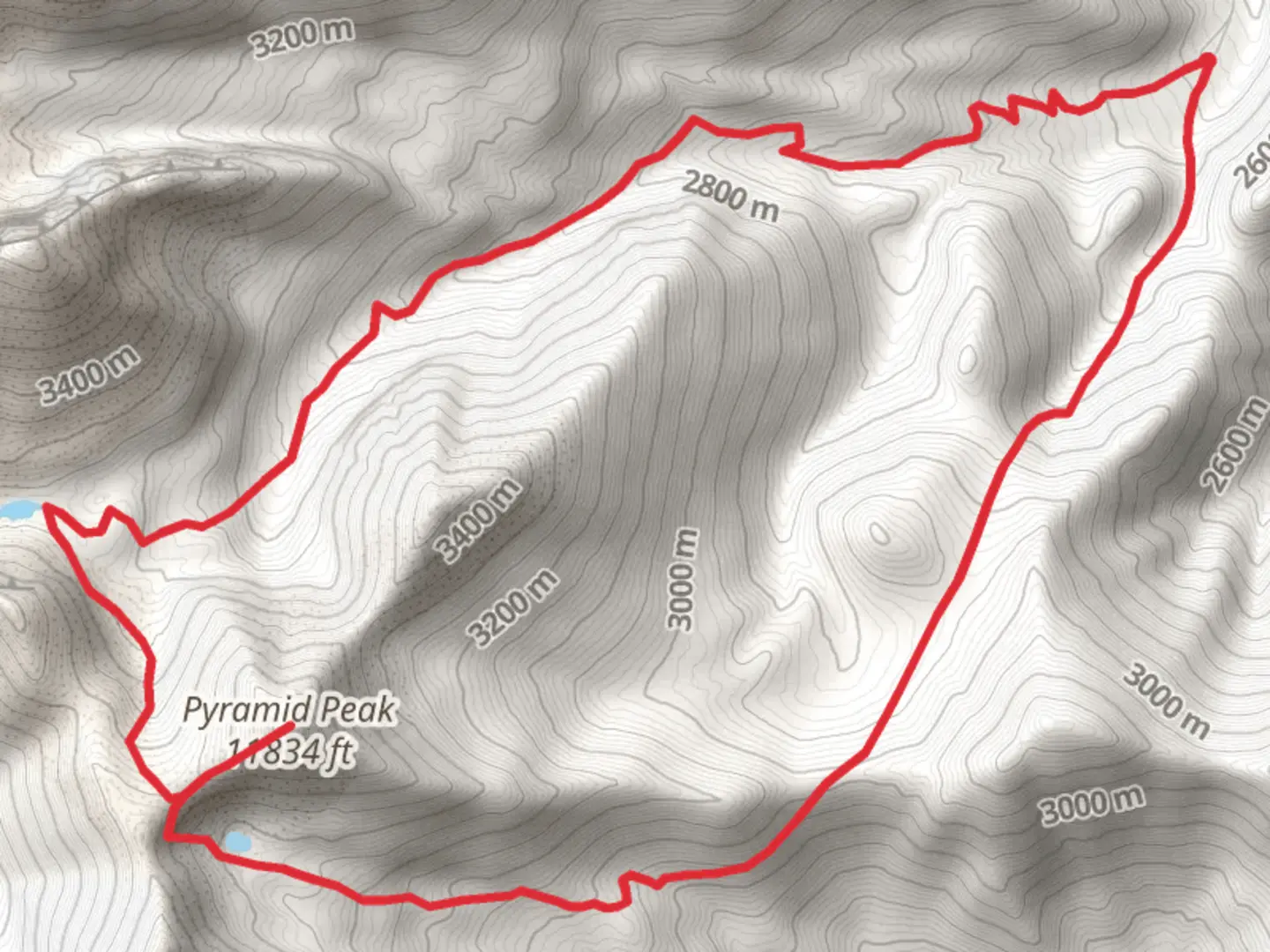 An image depicting the trail Baker Creek, Pyramid Peak and Timber Creek Loop Trail and its surrounding area.