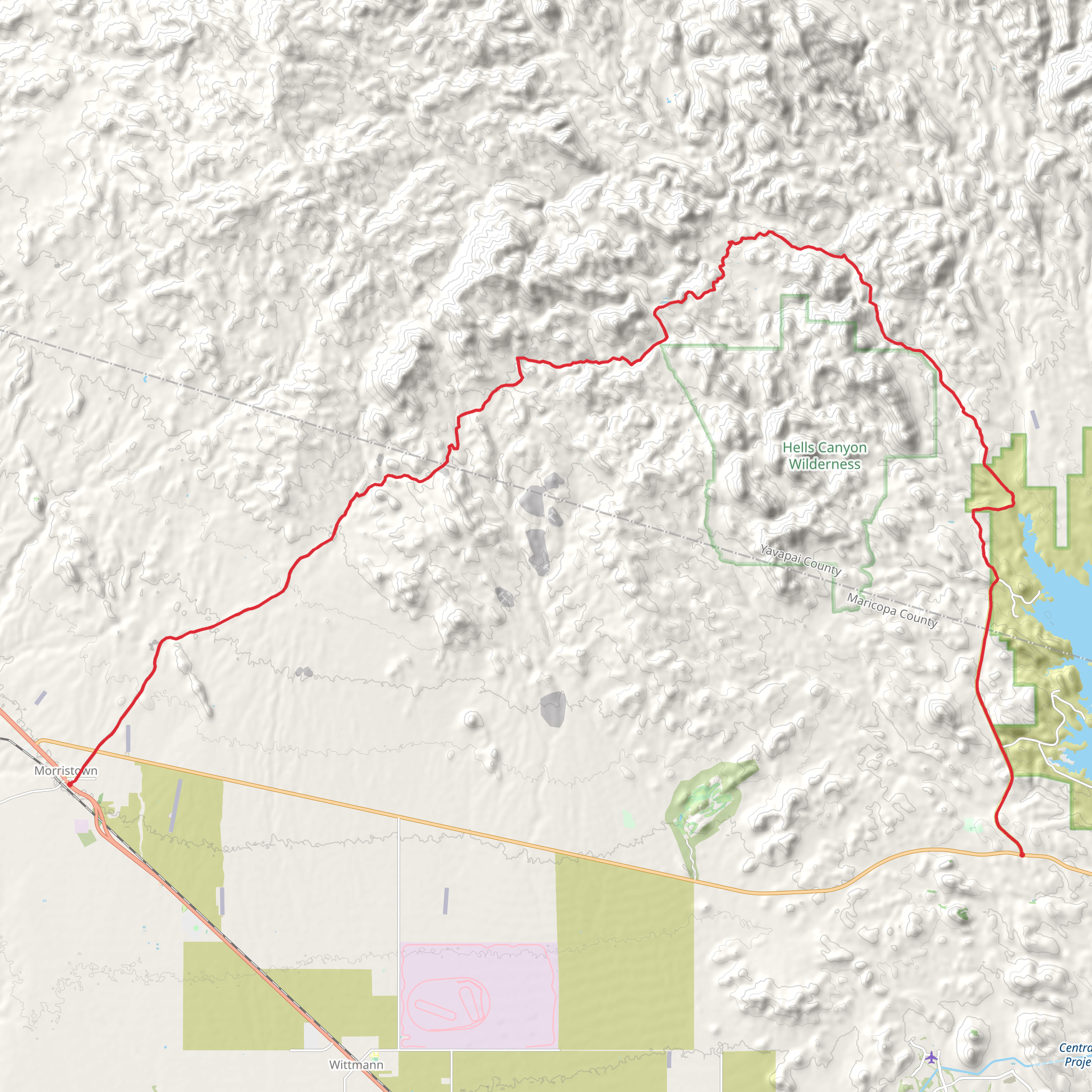 Morristown to West Carefree Highway Horseshoe Trail mobile static map