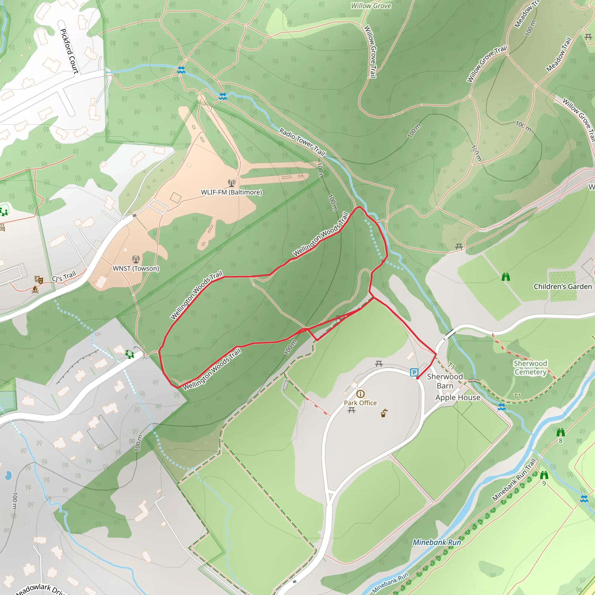 Wellington Woods Loop Trail mobile static map