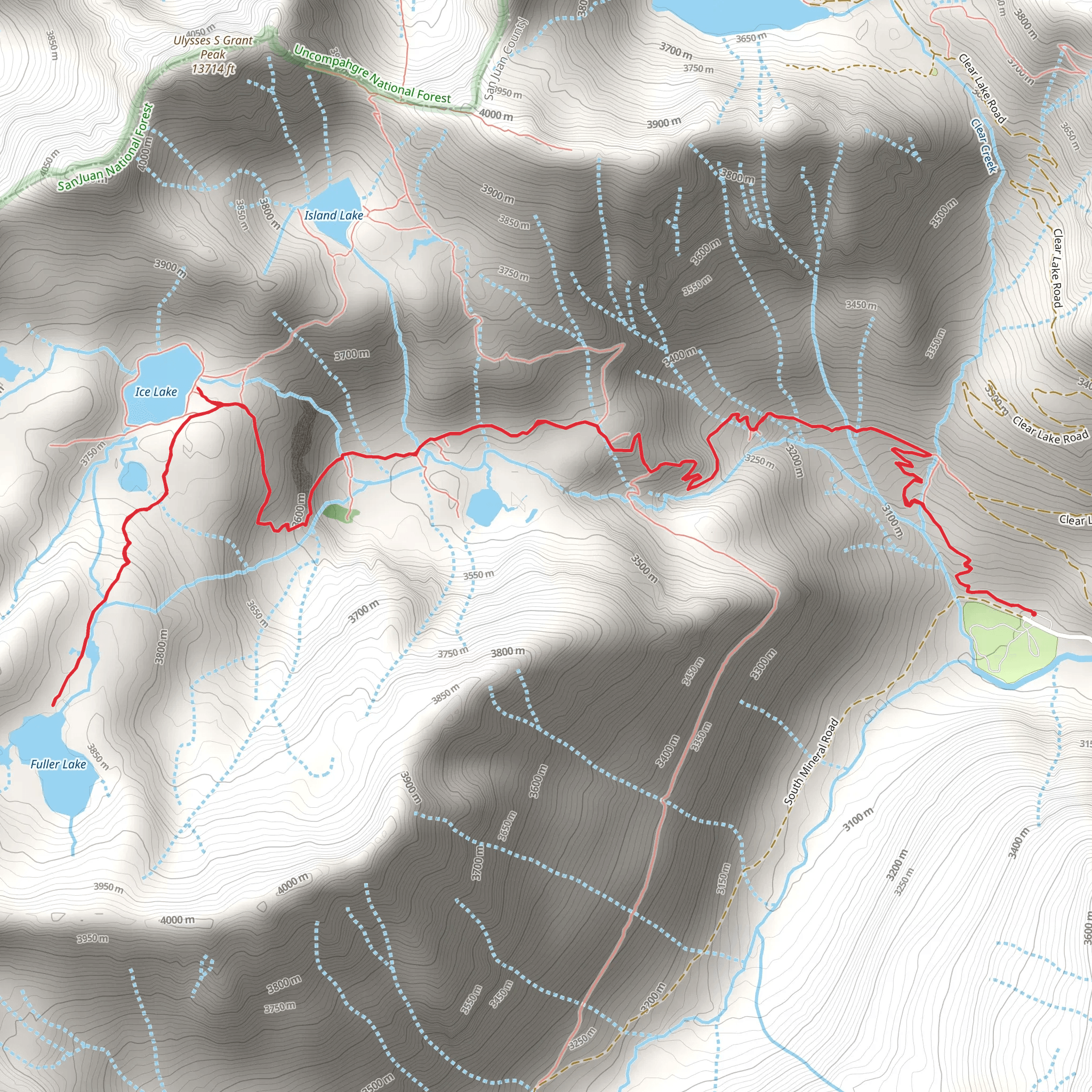 Fuller Lake via Ice Lakes Trail mobile static map