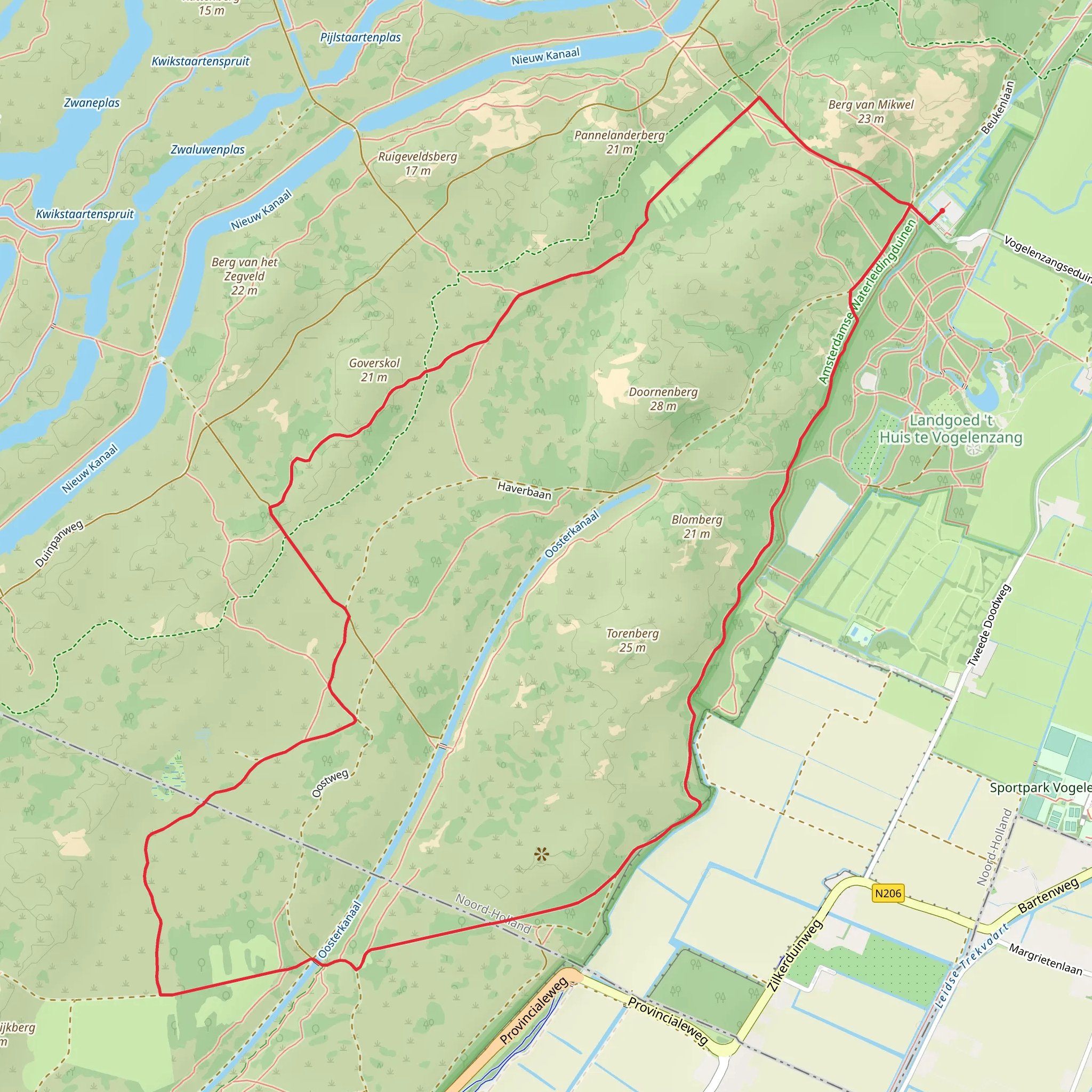 Dooie Hoek, Vogelenveld and Panneland Loop mobile static map