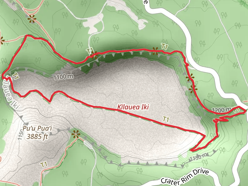 Kīlauea Iki Loop via Crater Rim Trail