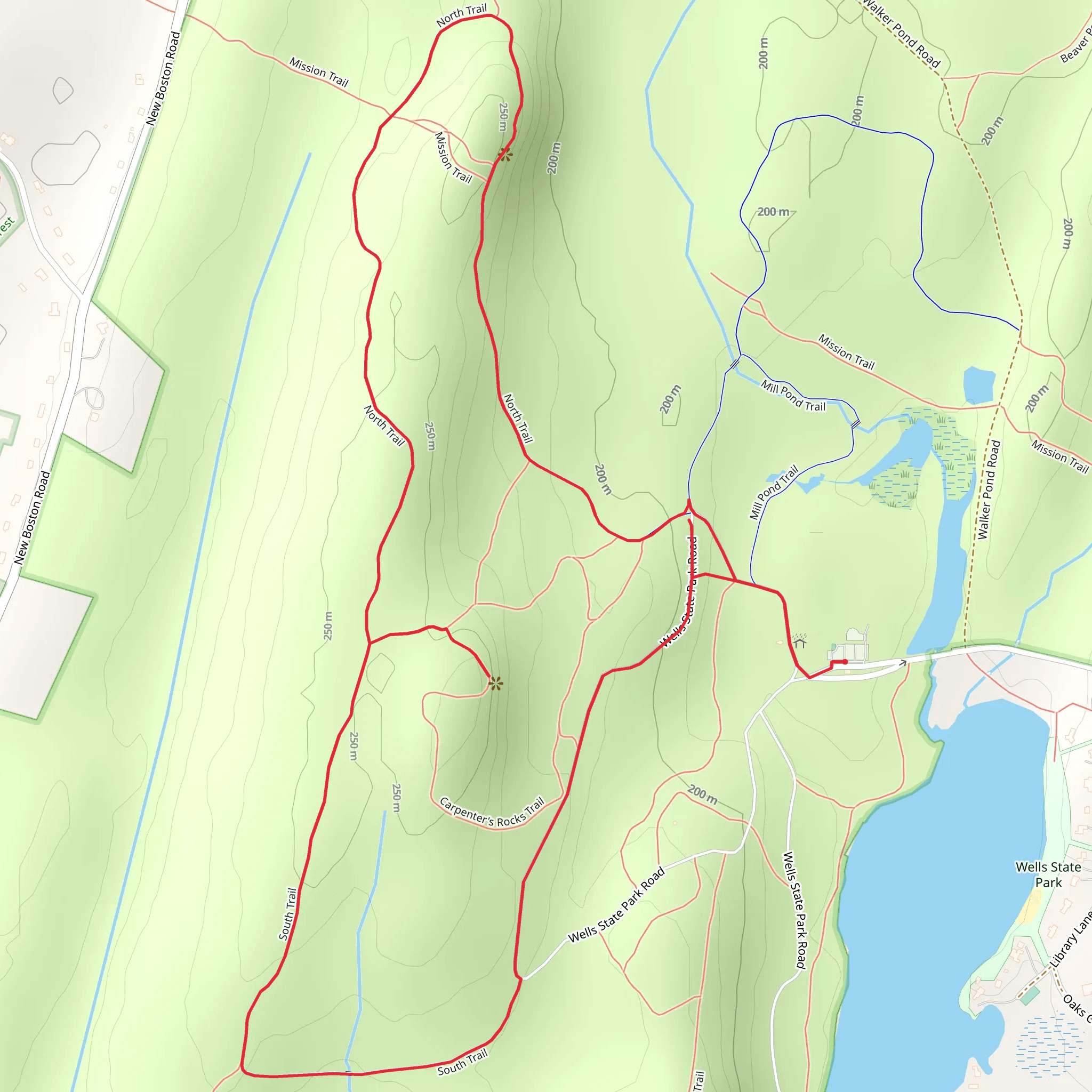 Wells State Park Loop mobile static map