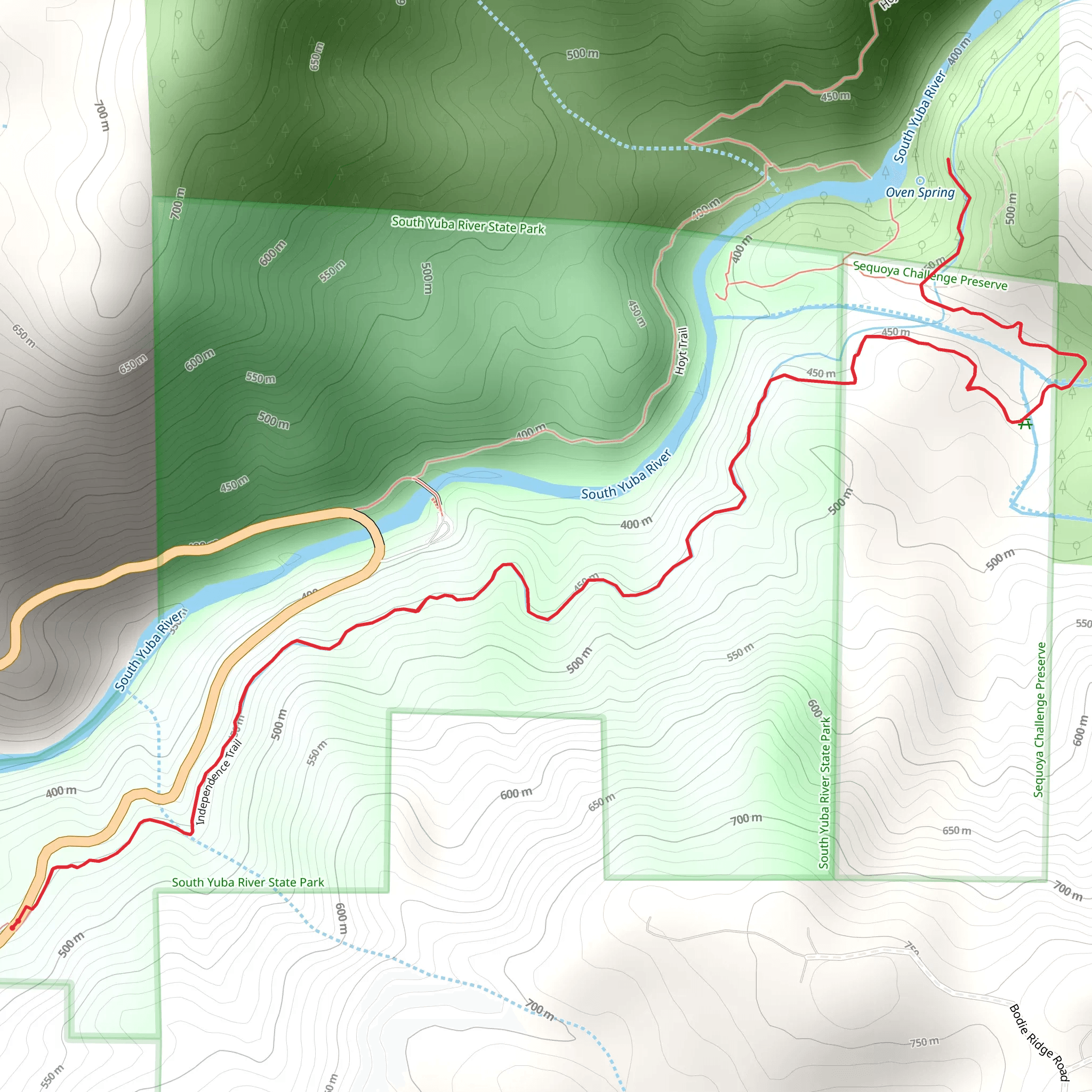 South Yuba River State Park mobile static map