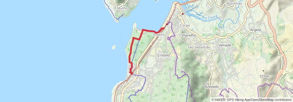 Camino Portugues da Costa alt 6 Map