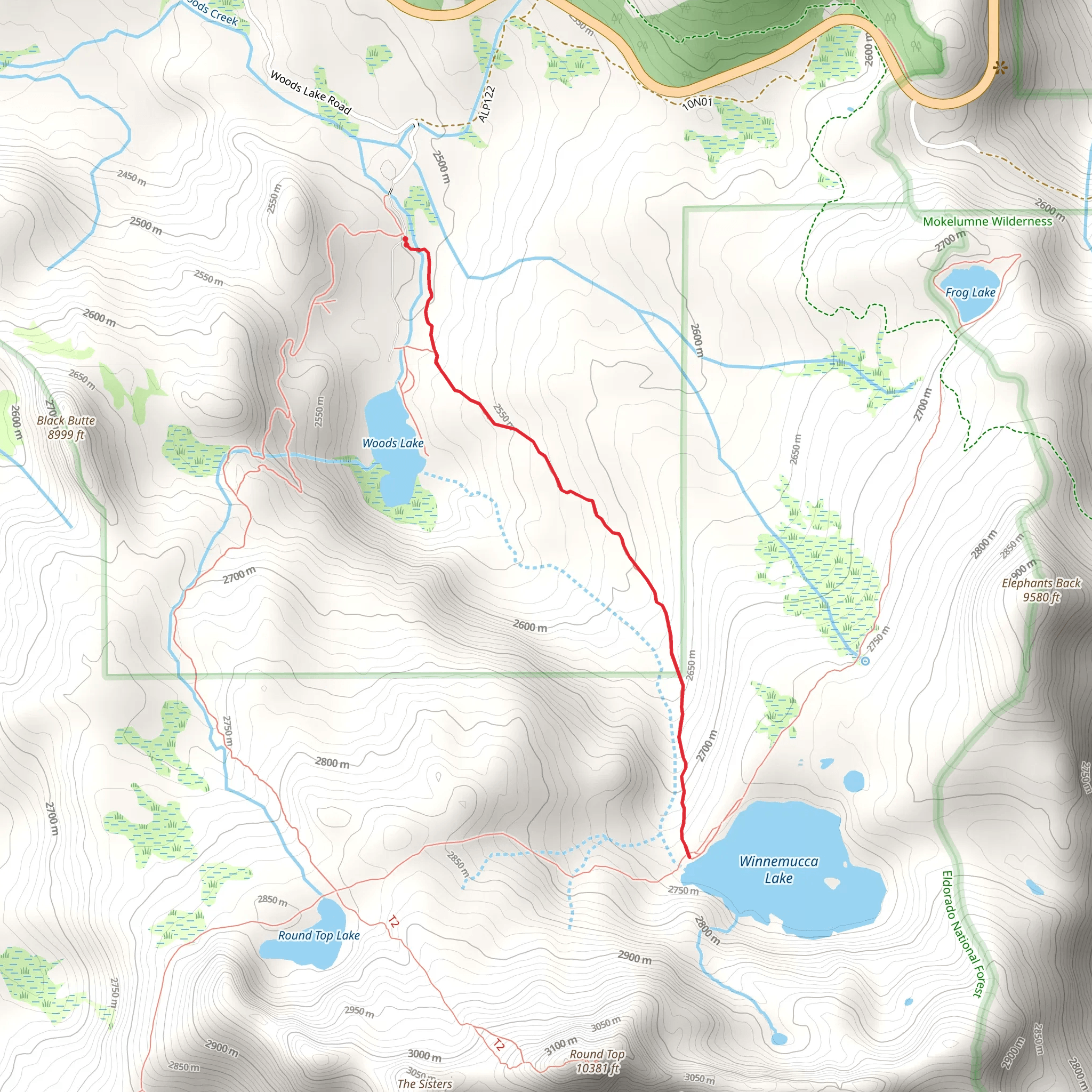 Winnemucca Lake Trail mobile static map