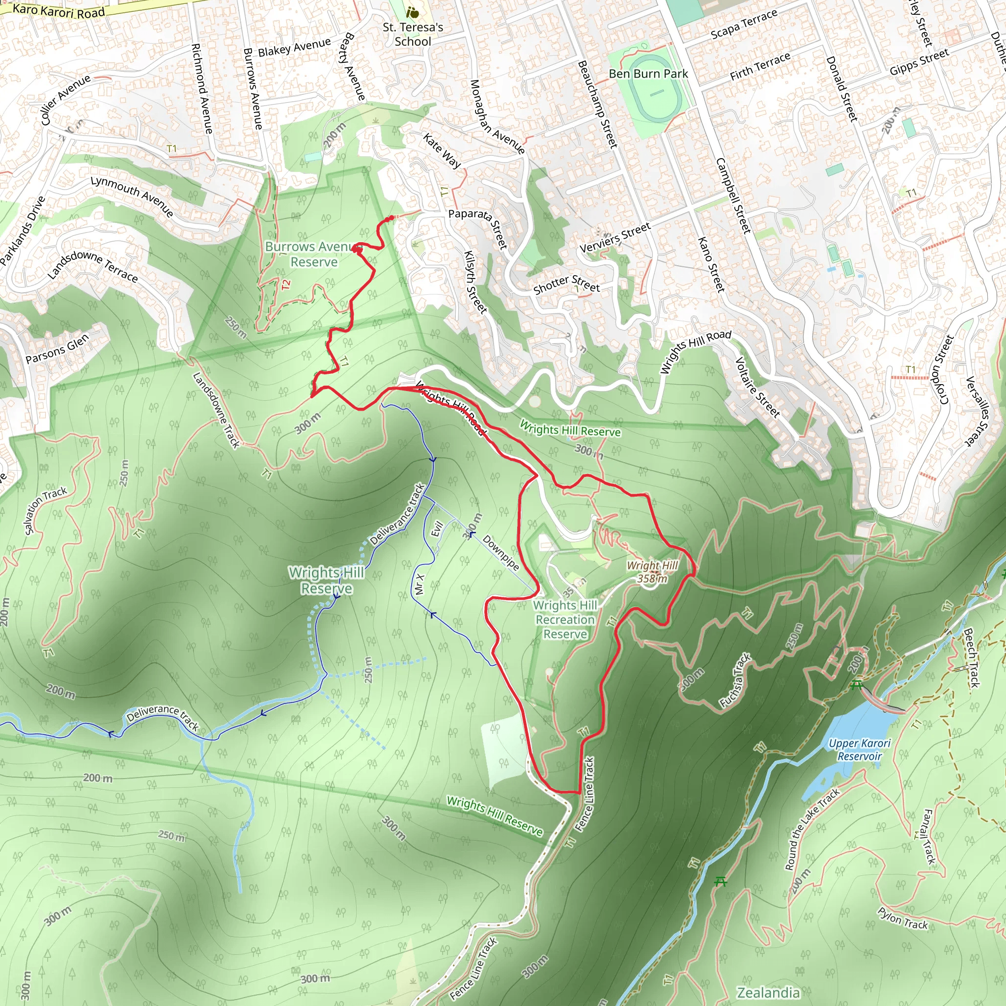 Wright Hill Lookout Loop Walk mobile static map