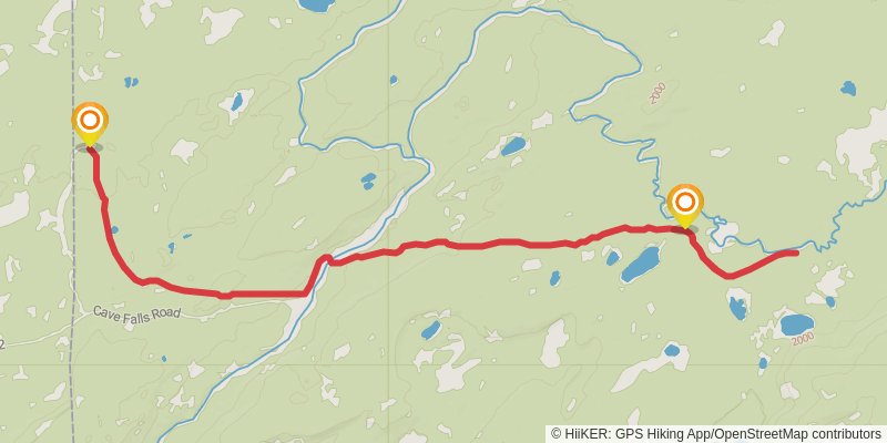 South Boundary Trail - Grassy Lake Road - Bechler RS stage 2 Map
