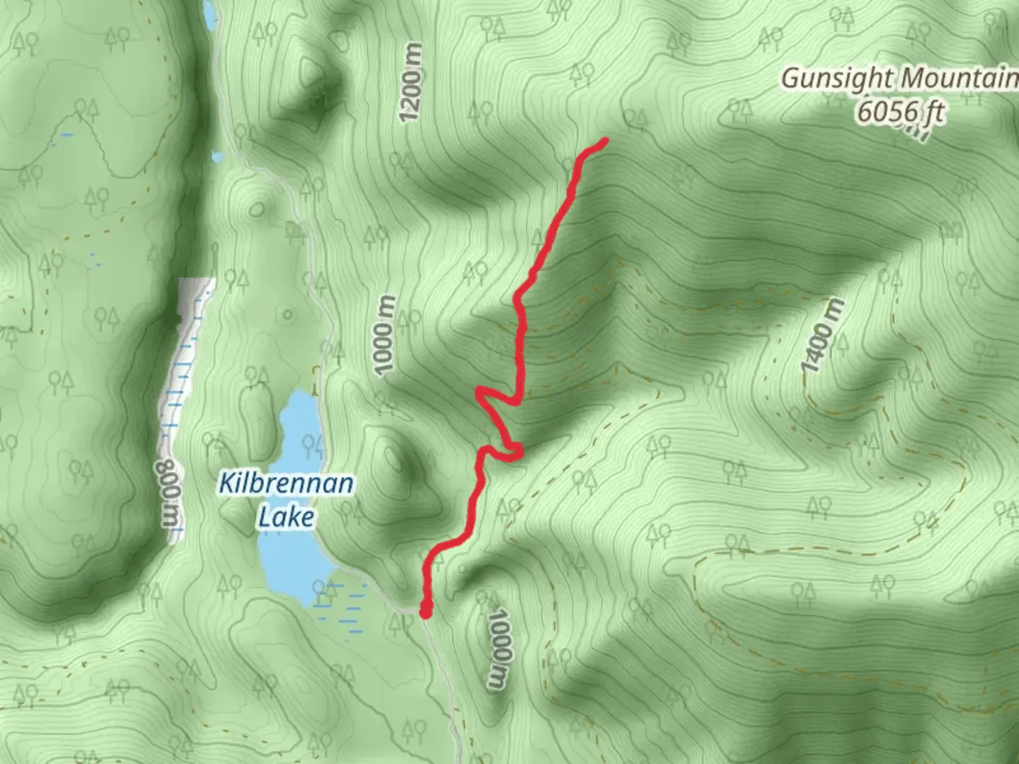 An image depicting the trail Feeder Creek Trail and its surrounding area.