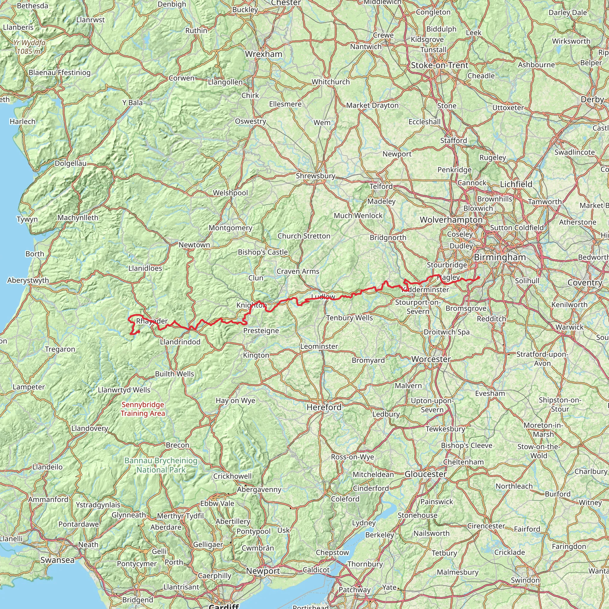 Elan Valley Way mobile static map