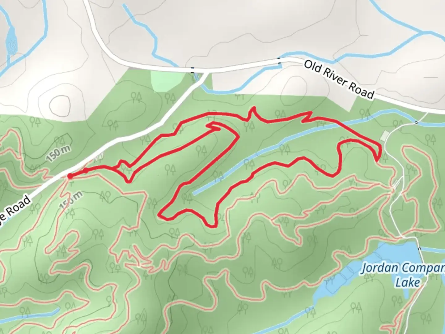 An image depicting the trail Primary Goods Loop and its surrounding area.