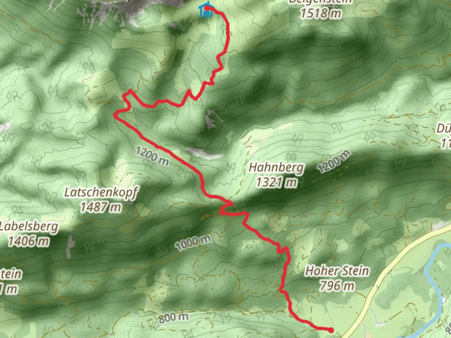 An image depicting the trail Hinterescharnltzalm Walk via Langeneck Sattel and its surrounding area.