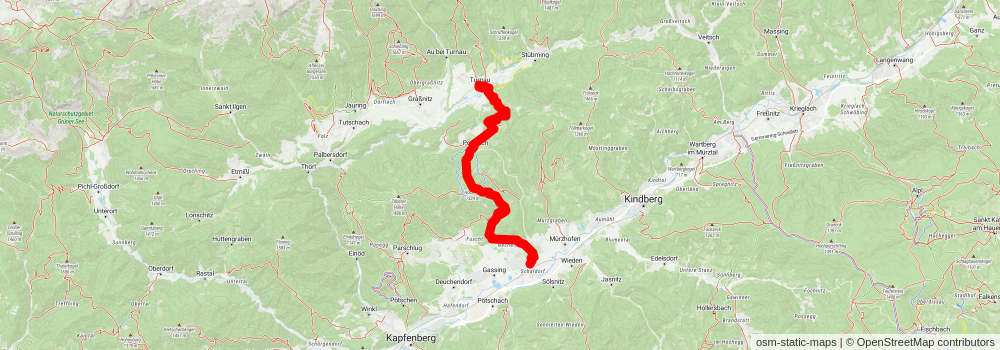 Kurzvariante BergZeitReise Bruck an der Mur - Turnau - Hochschwab stage 3 Map
