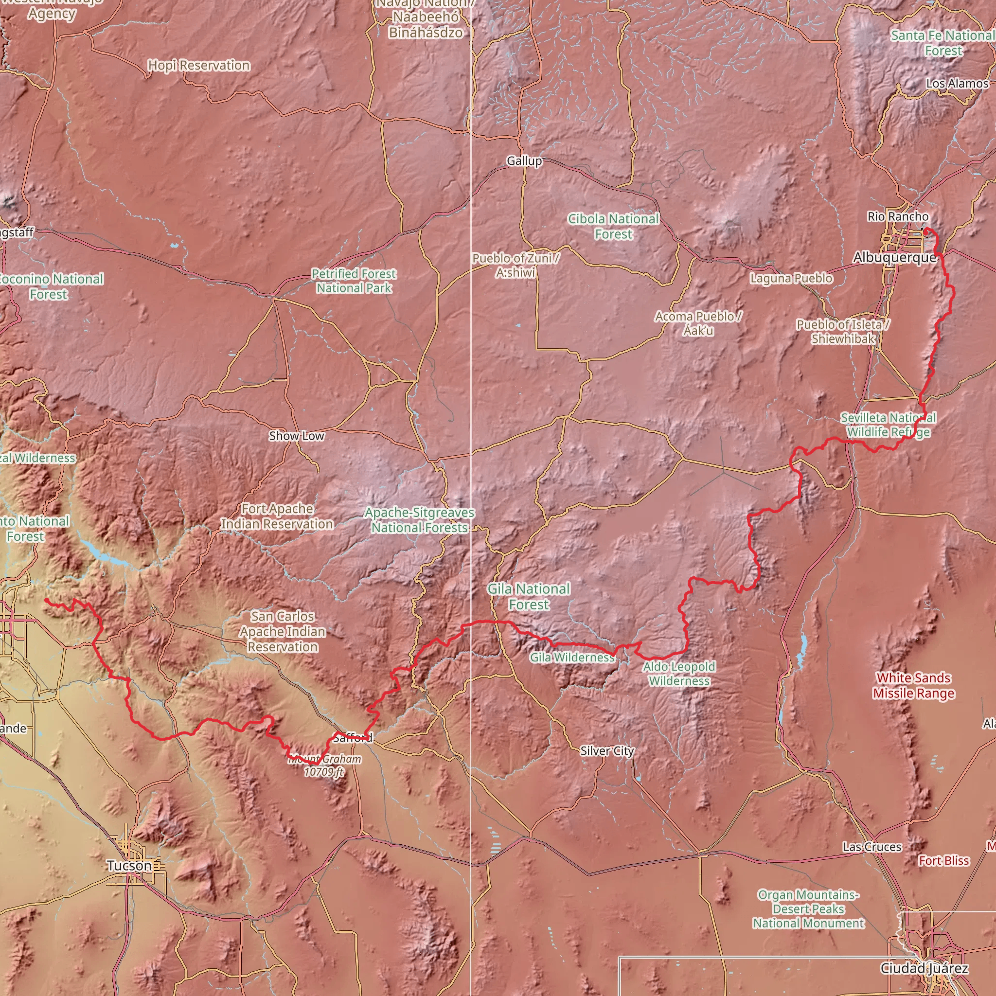 Grand Enchantment Trail mobile static map