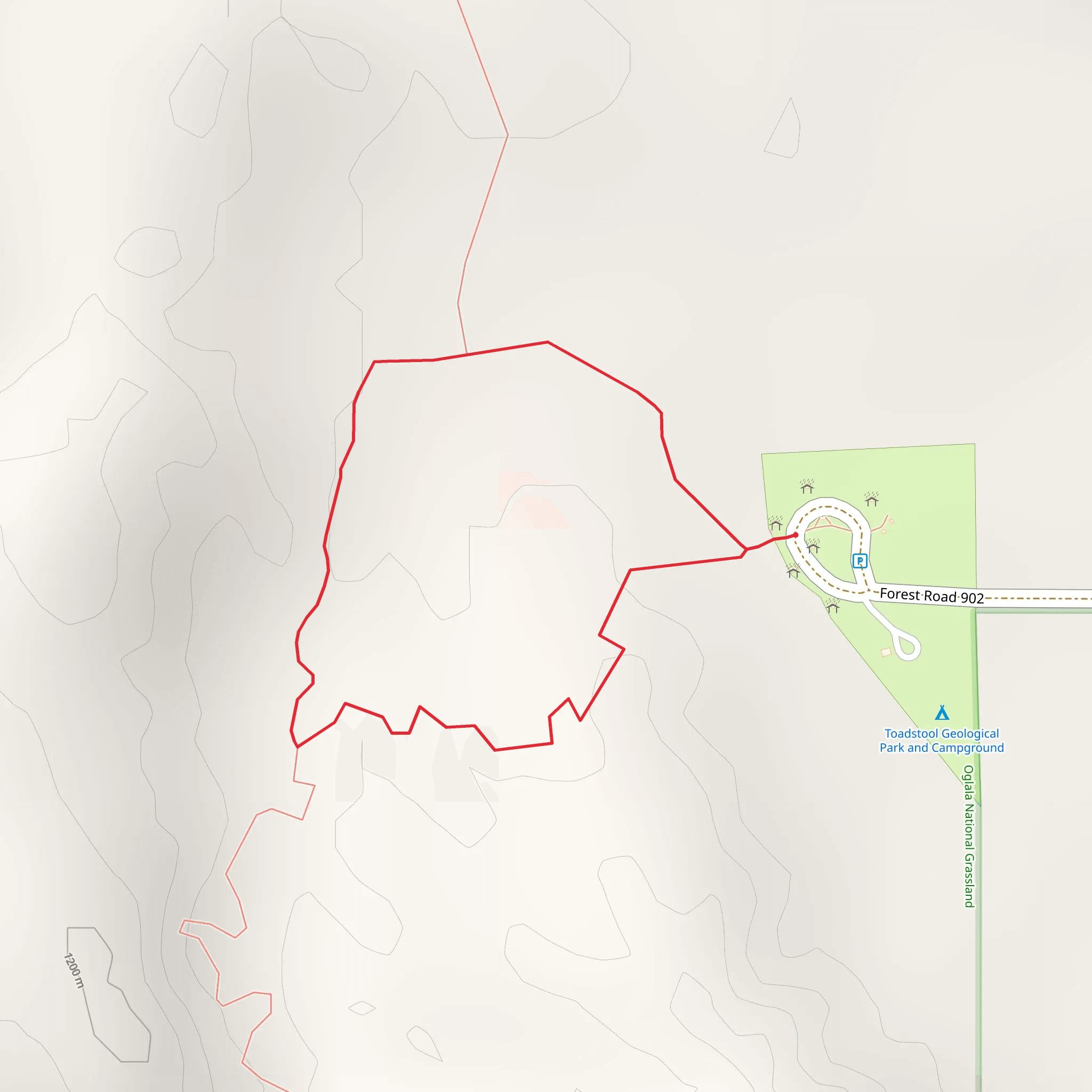 Toadstool Geological Park and Campground mobile static map