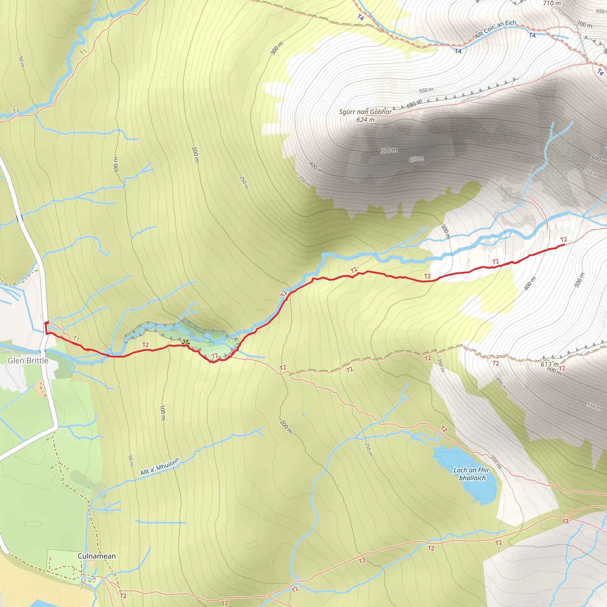 Coire na Banachdich Walk from Glen Brittle mobile static map