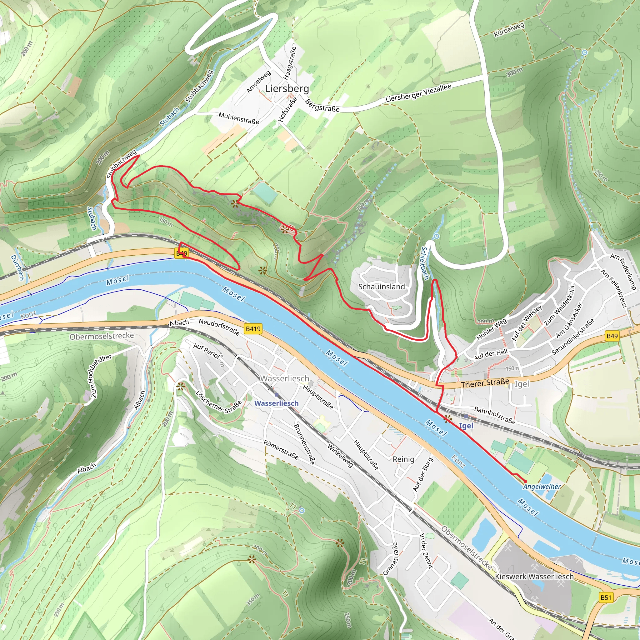 Richardshohe and River Mosel Loop from Angelweiher mobile static map