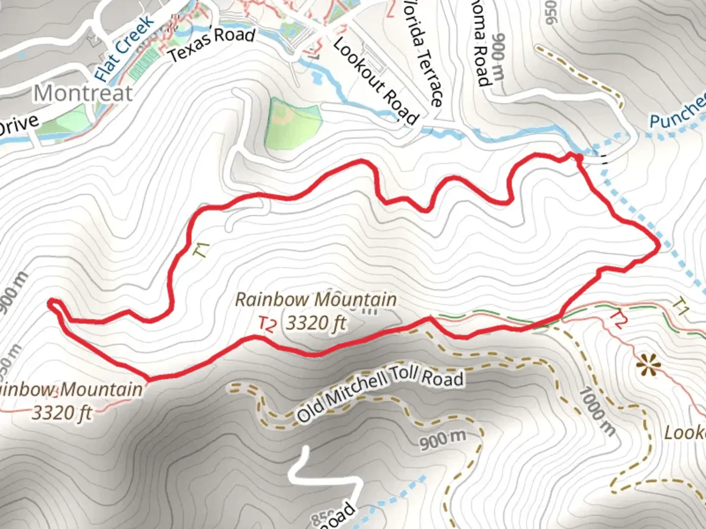 An image depicting the trail Rainbow Gap Loop and its surrounding area.
